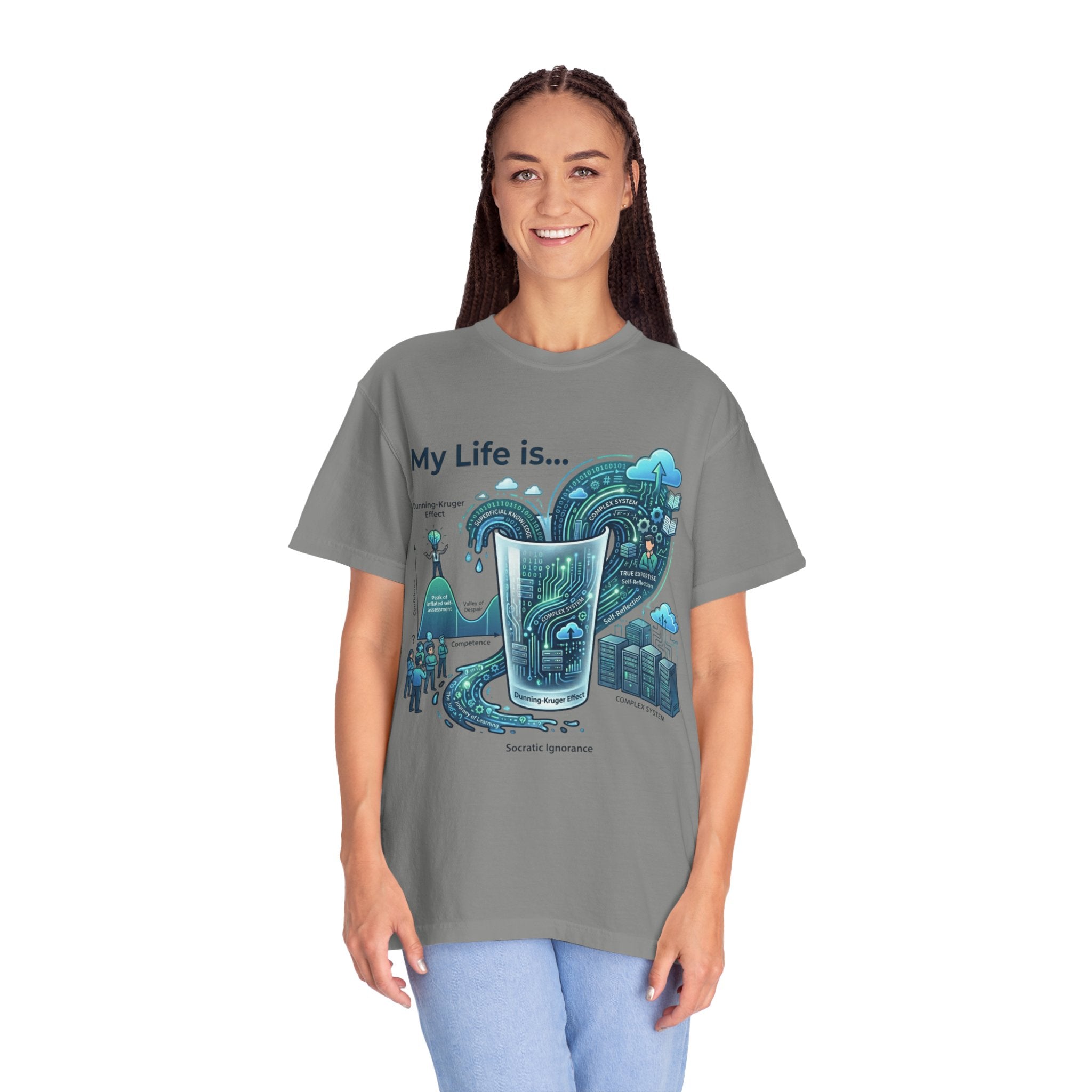 "Dunning Kruger" Unisex Garment-Dyed T-shirt