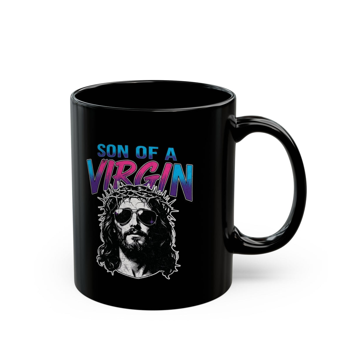 "Good Book Series - Son of A Virgin" Black Ceramic Mug