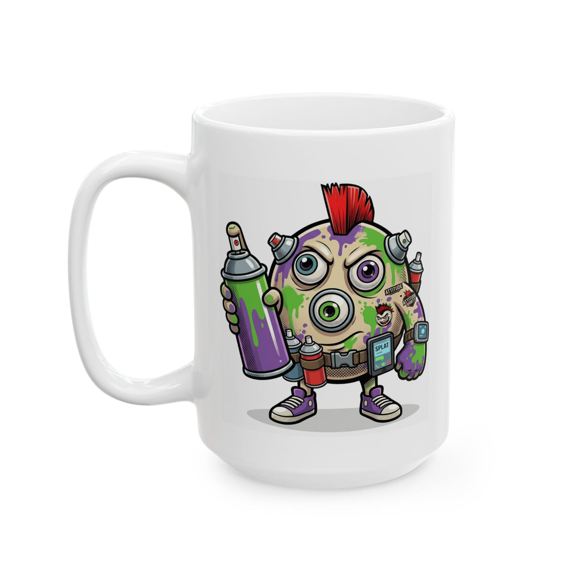"Graffiti" White Ceramic Mug