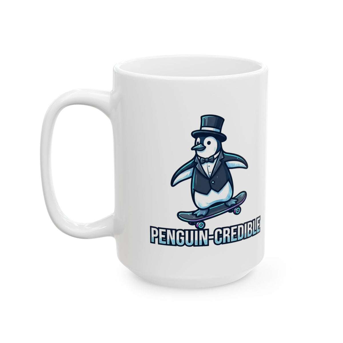 "Penguin Credible" White Ceramic Mug