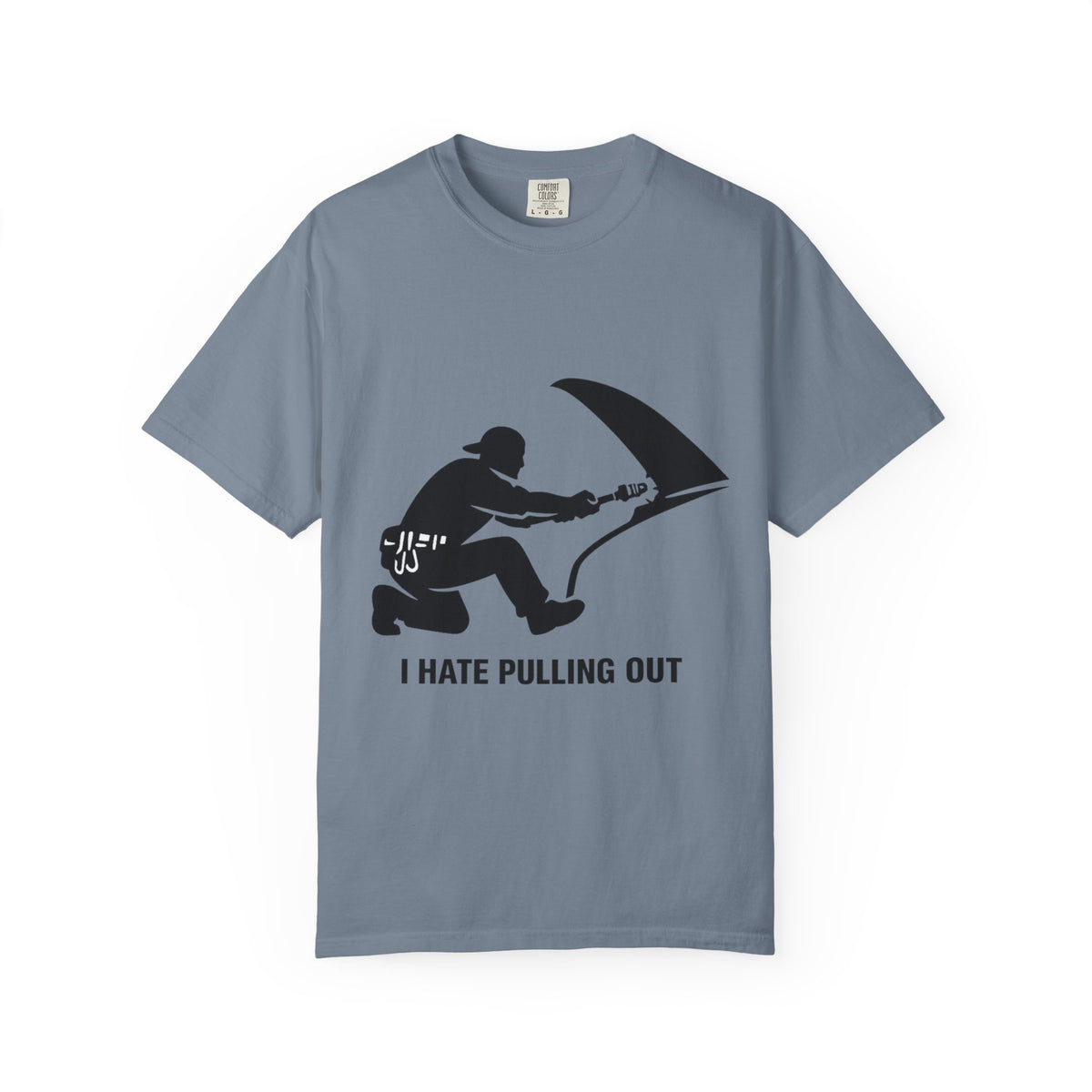 Color: Blue Jean | I Hate Pulling Out Mechanic Unisex Garment-Dyed T-shirt