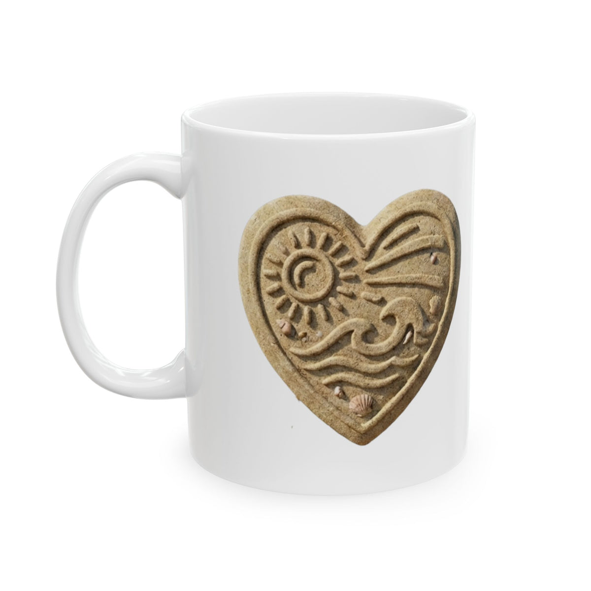 "I Luv The Beach" White Ceramic Mug — Graphic