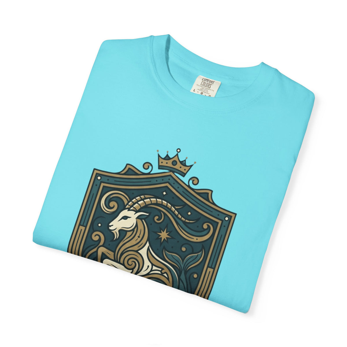"Capricorn- The Sea-Goat Crest" Unisex Garment-Dyed Tee
