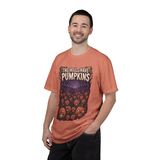 Color: Terracotta | The Hills Have Pumpkins Unisex Garment-Dyed Tee