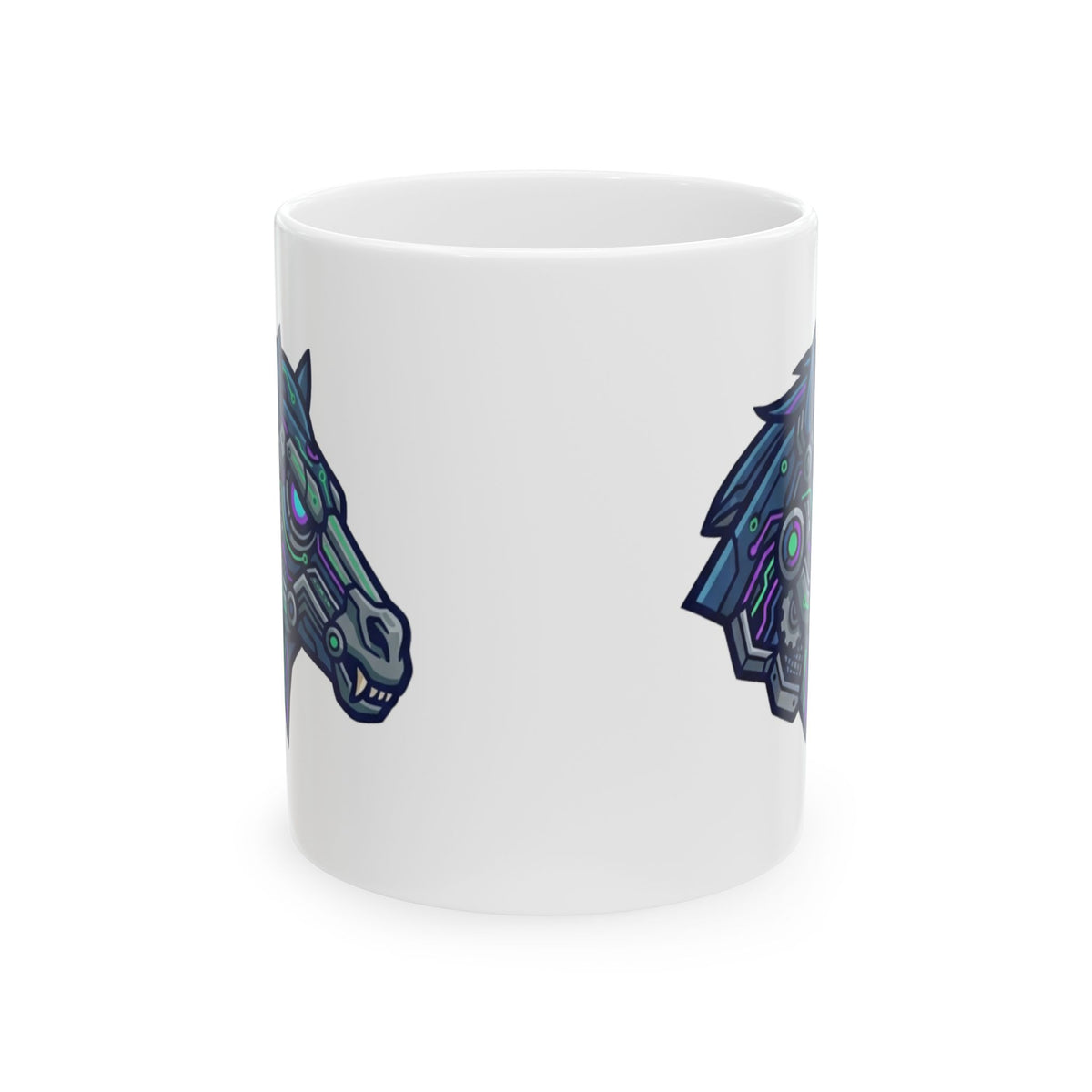 "Cyber Mustang" White Ceramic Mug — Graphic