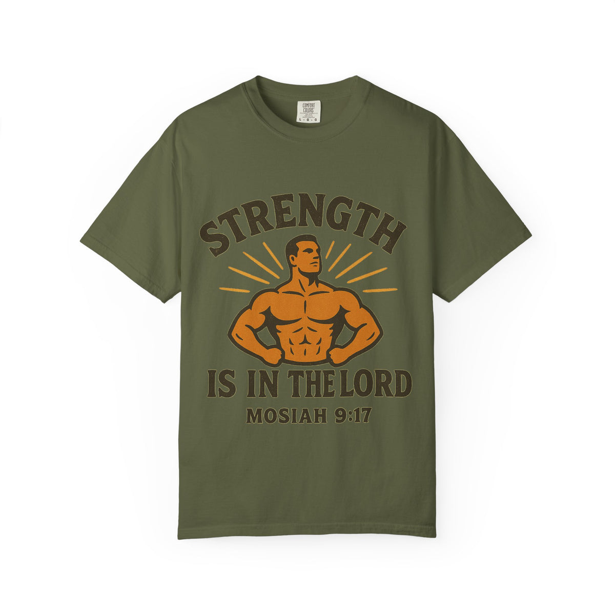 Color: Hemp | Strength is in the Lord Unisex Garment-Dyed T-shirt