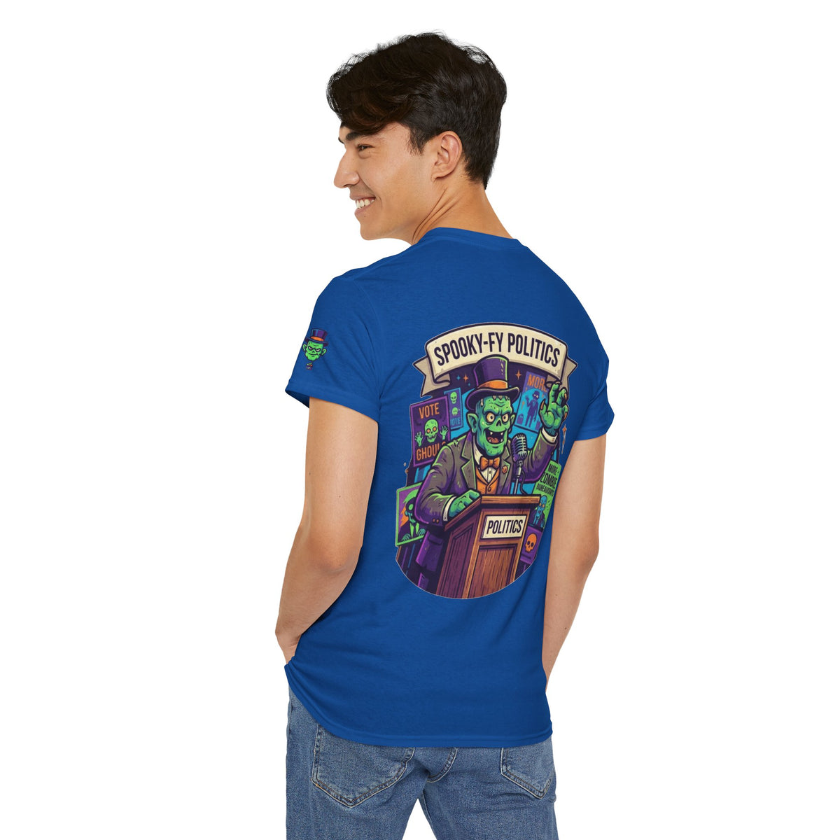 Color: Royal | Spooky-Fy Politics Premium Graphic Tee