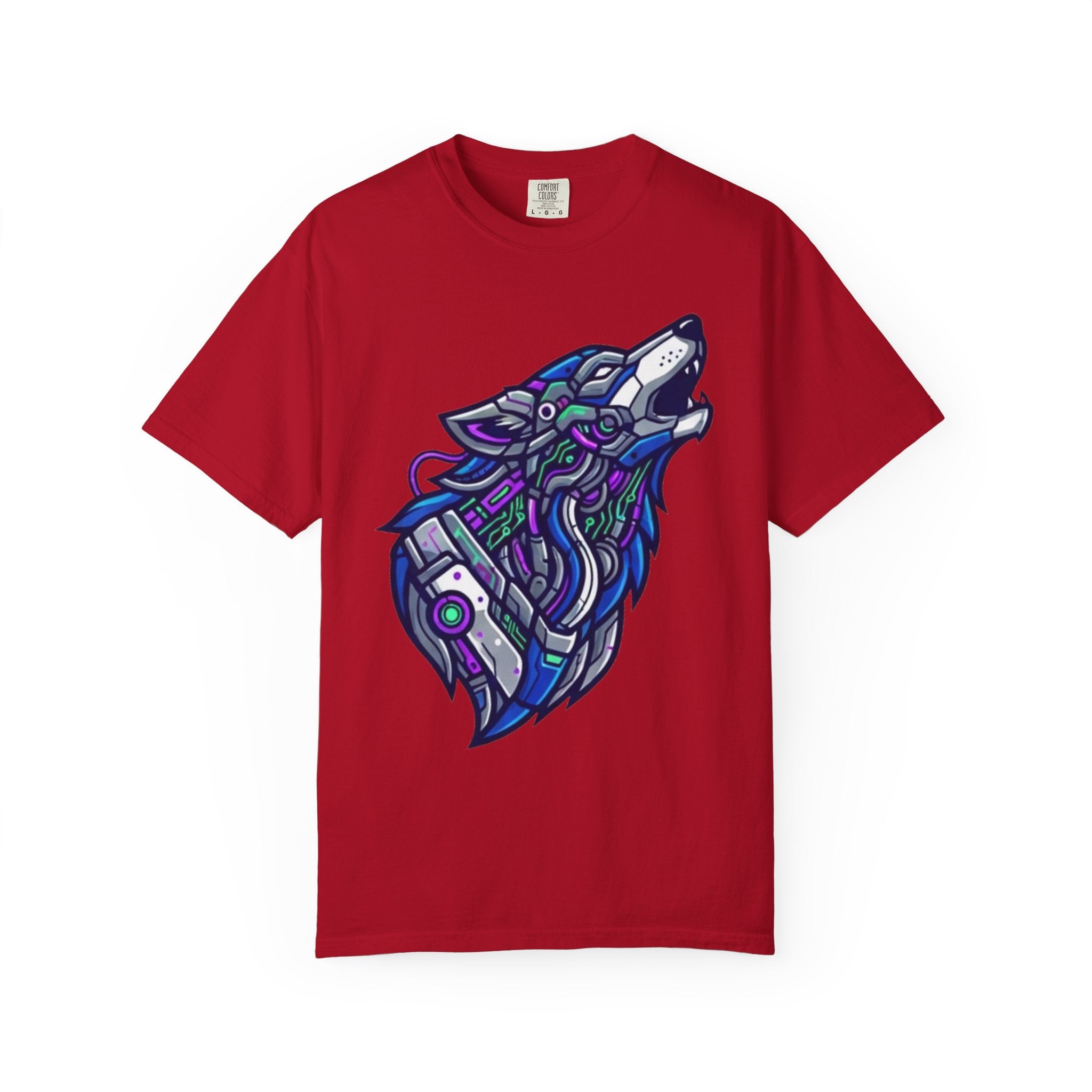 "Cyber Wolf" Unisex Garment-Dyed Tee