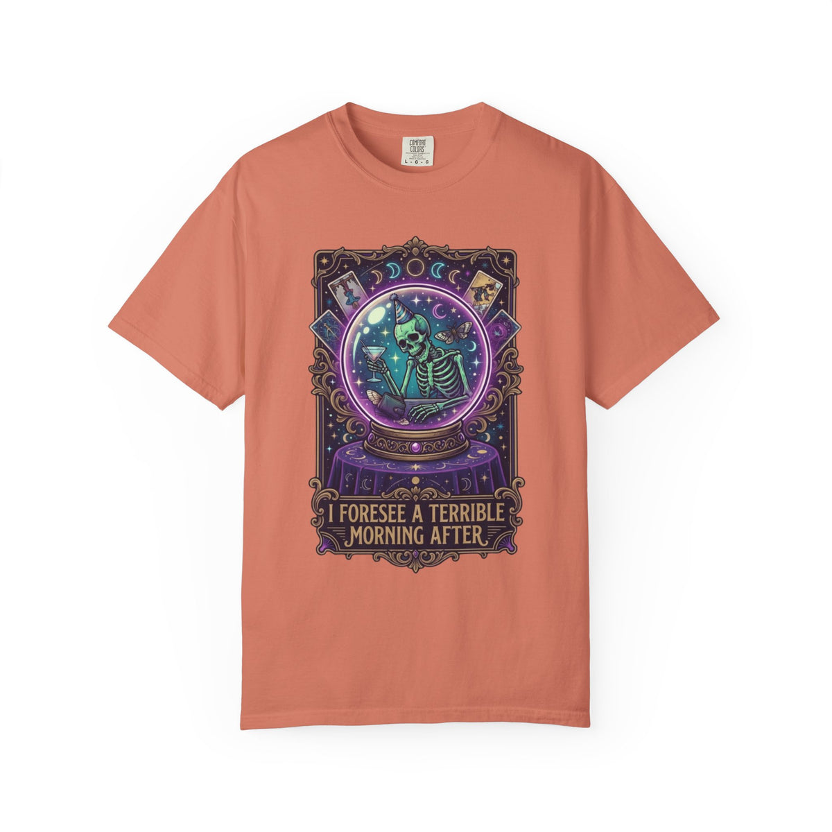 "I Foresee A Terrible Morning After" Unisex Garment-Dyed Tee