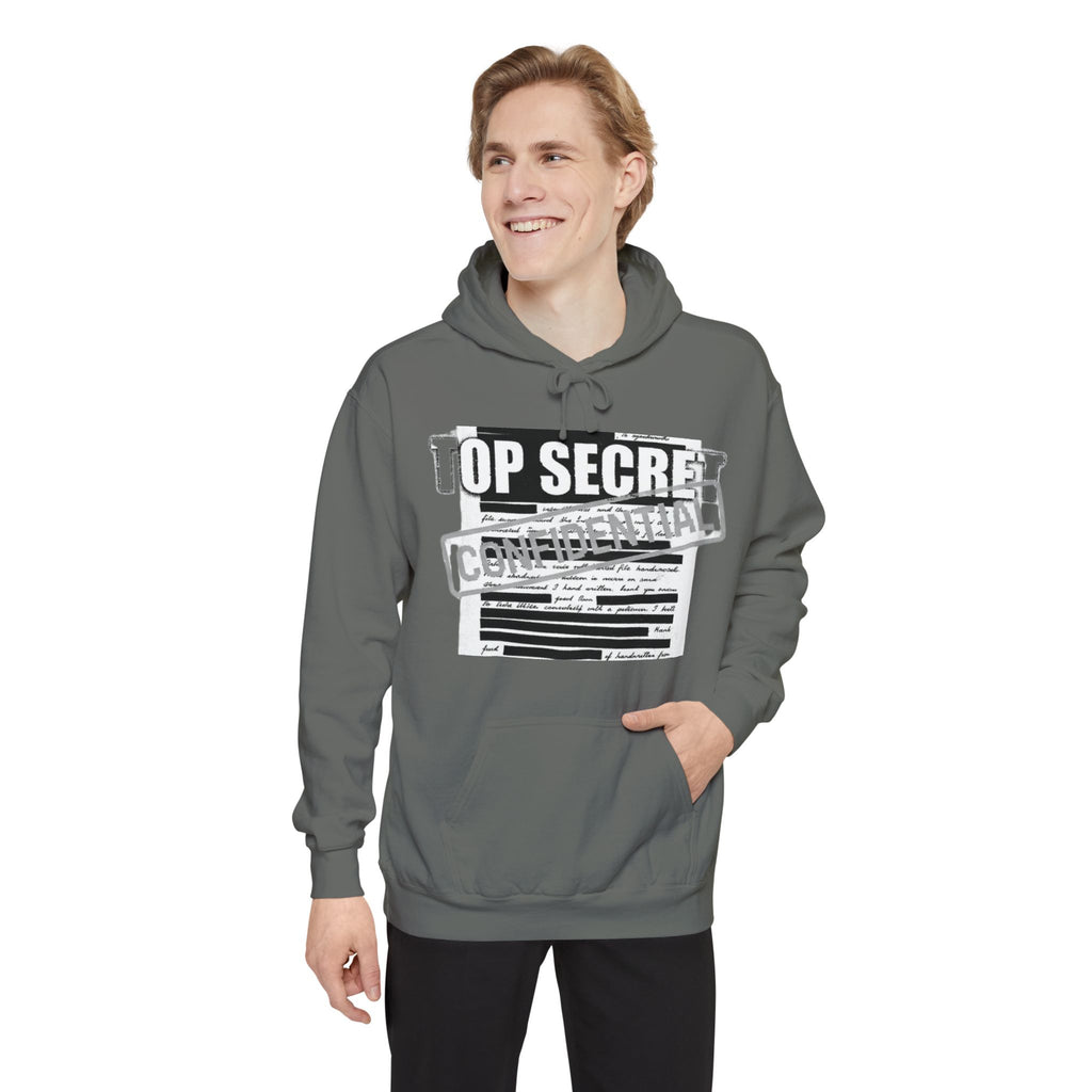 Classified Information Enthusiast | Garment-Dyed Hoodie — AttitudeShirts