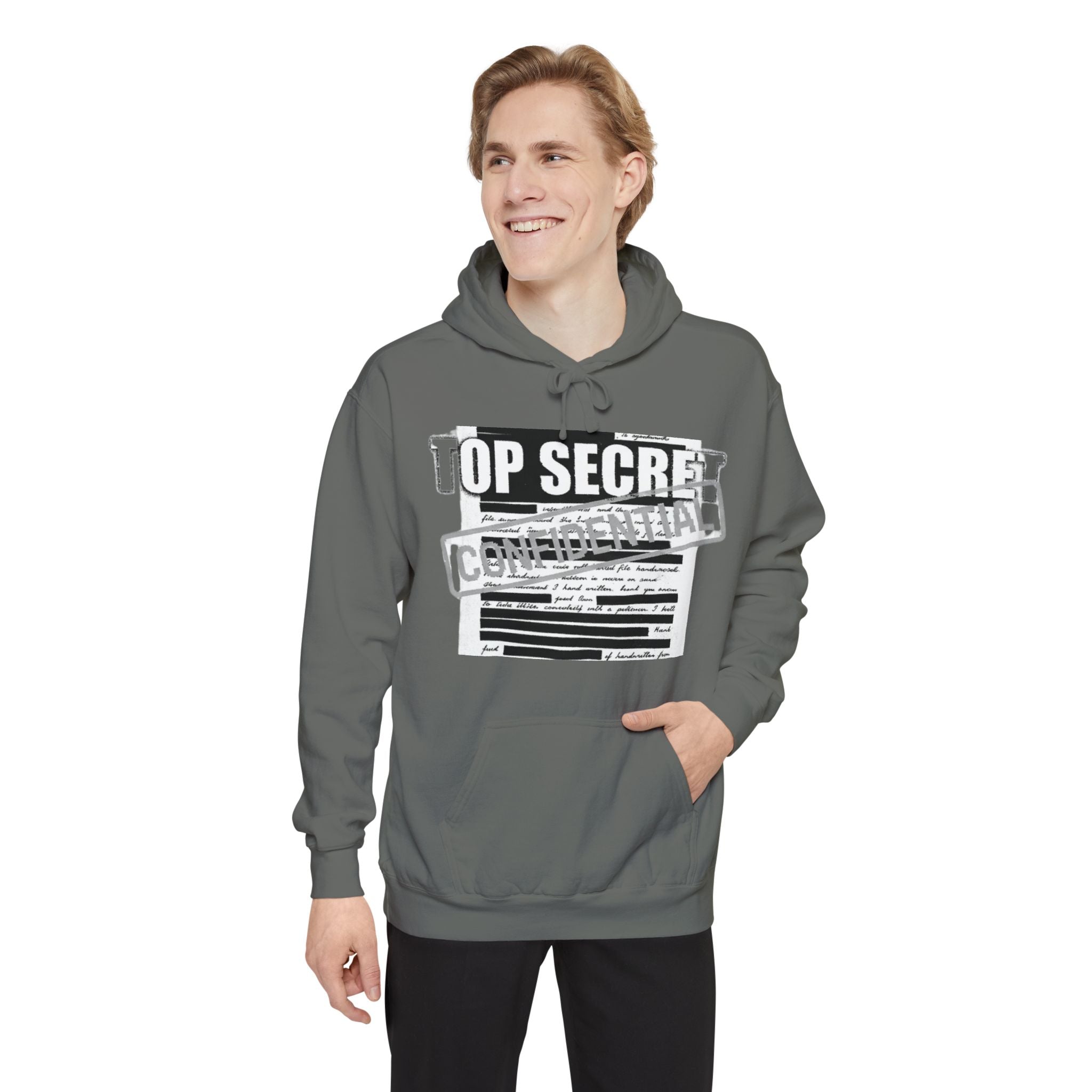 Classified Information Enthusiast | Garment-Dyed Hoodie — AttitudeShirts