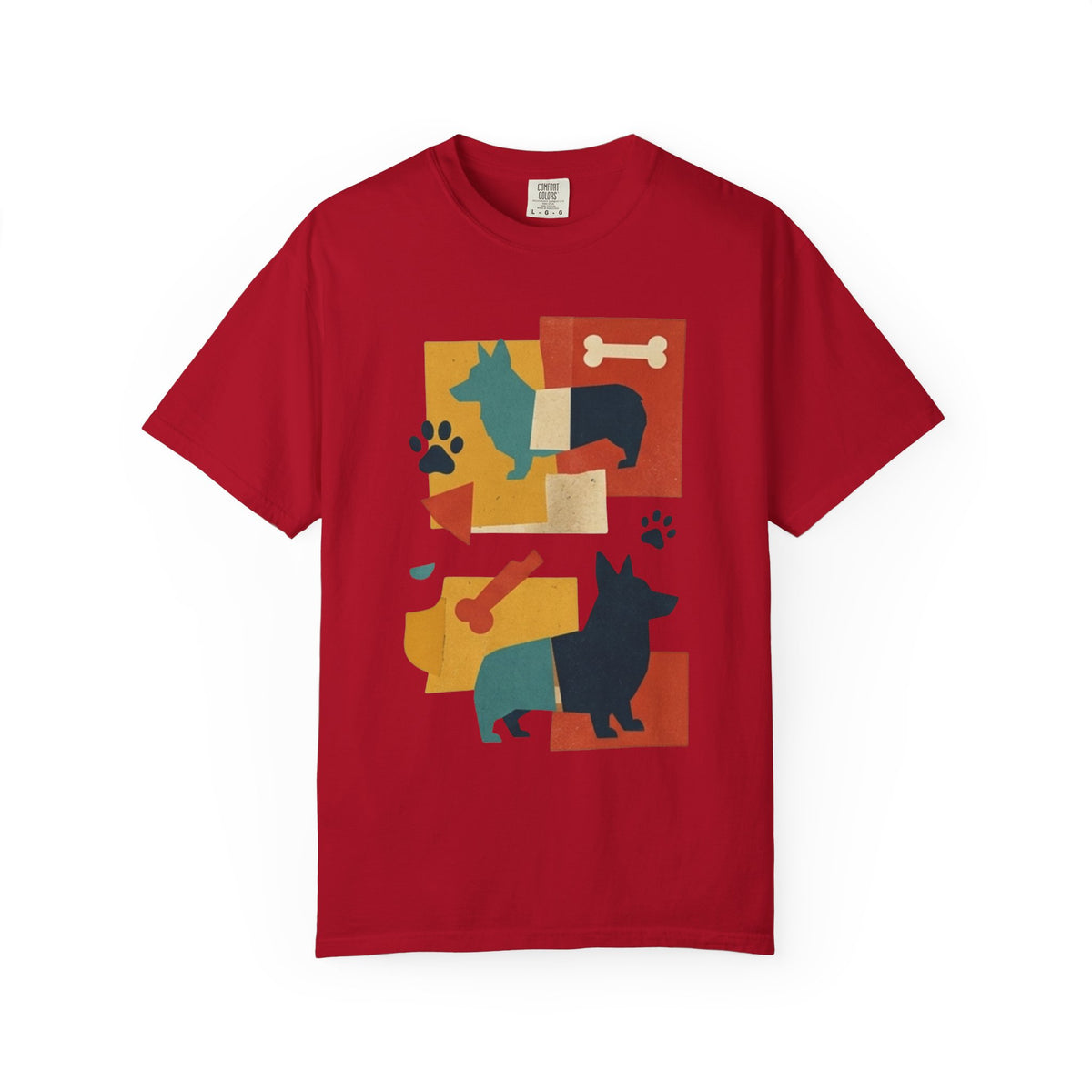 Color: Red | Dogs and Bones Unisex Garment-Dyed Tee