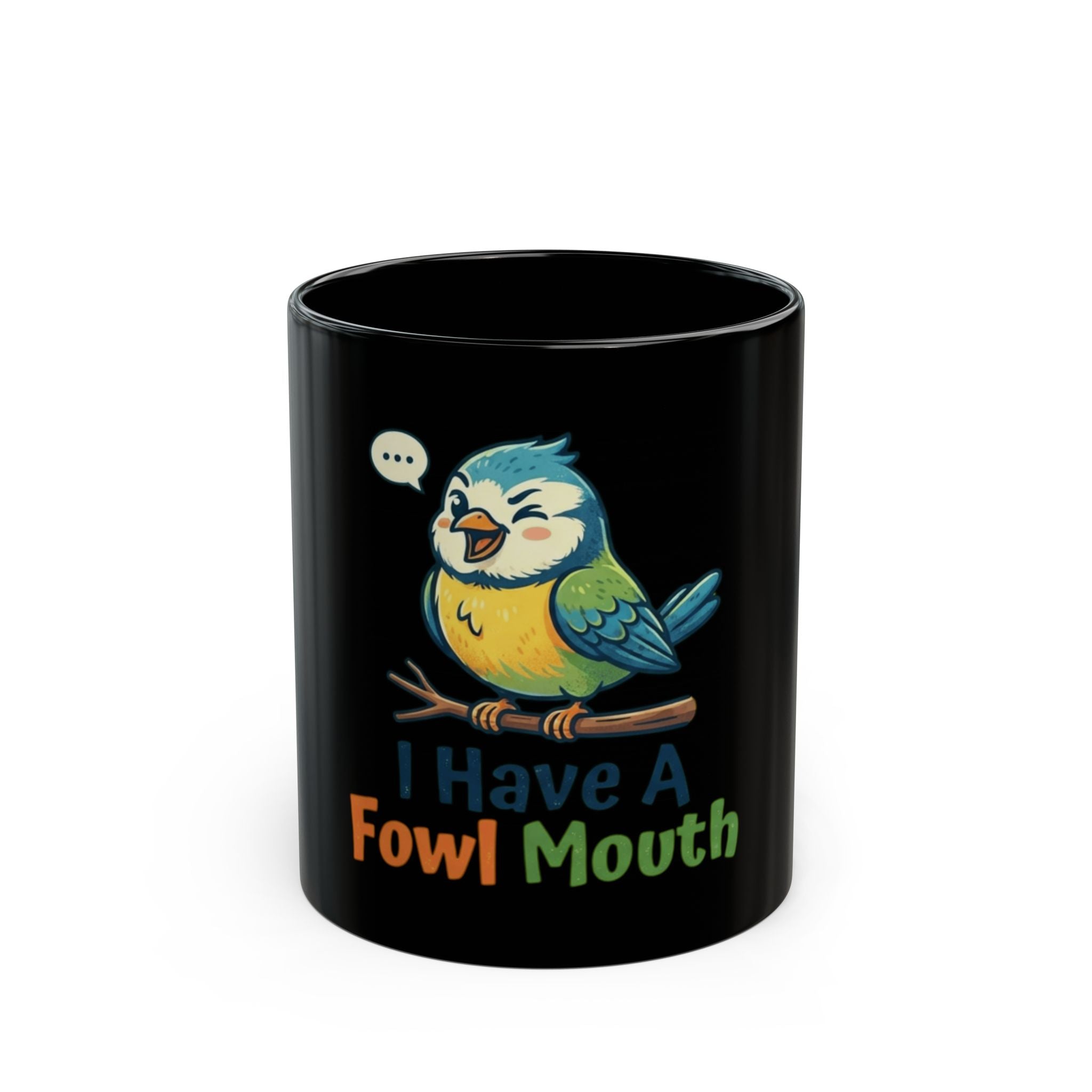 "Fowl Mouth" Black Ceramic Mug