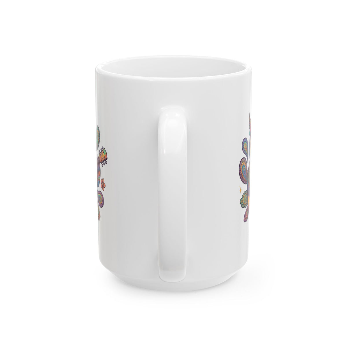 "Hippy Owl" White Ceramic Mug