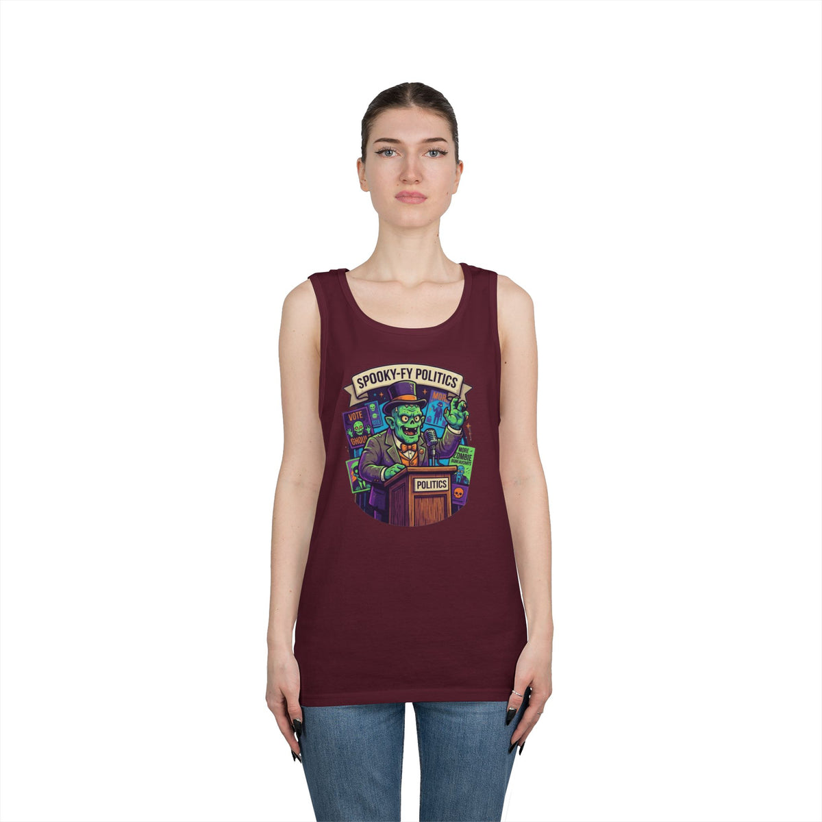 Color: Maroon | Spooky-Fy Politics Tank Top