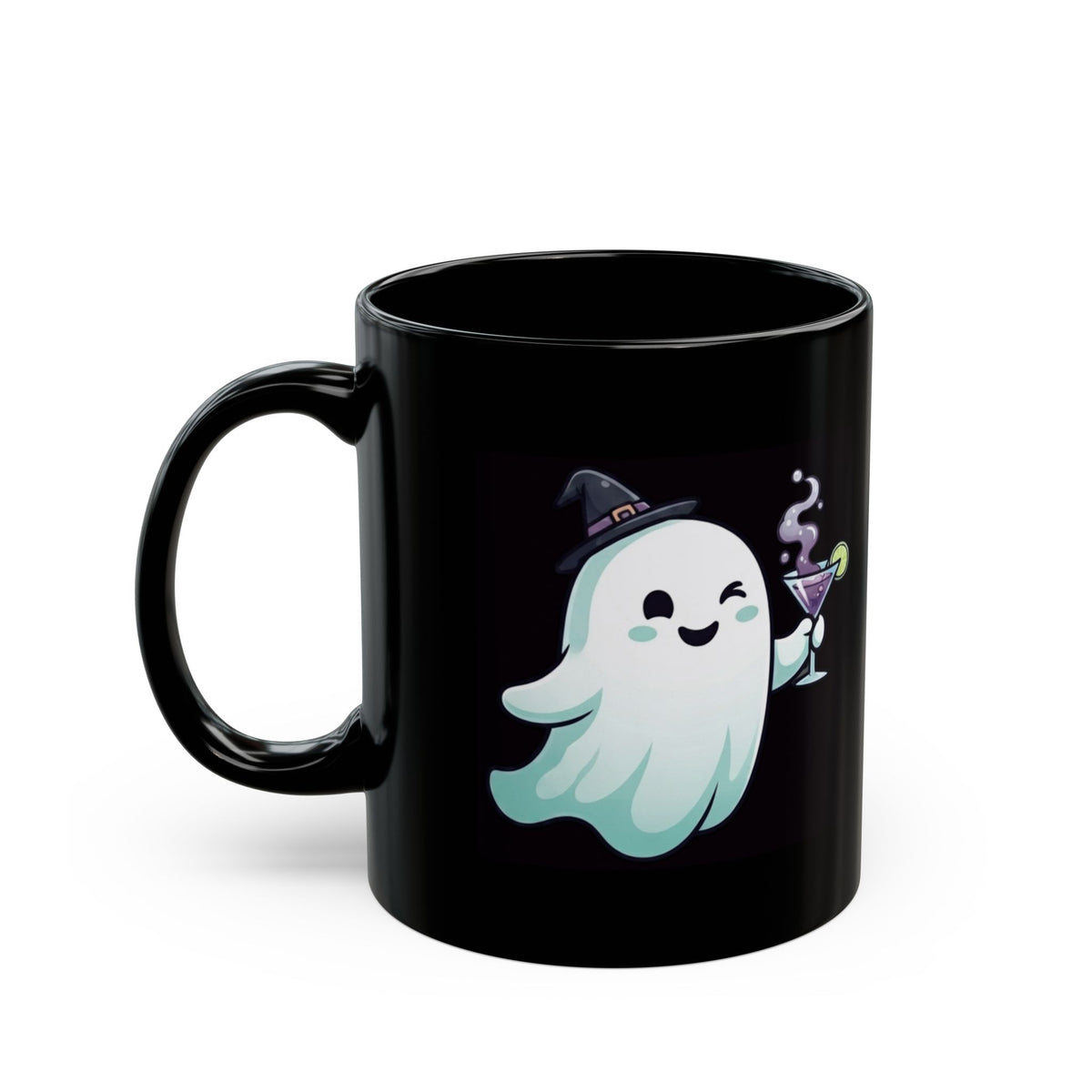 "I'm Here For The Boos" Black Ceramic Mug — Graphic