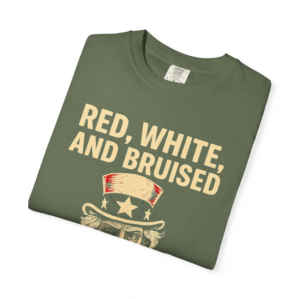 "RED, WHITE, AND BRUISED" Unisex Garment-Dyed T-shirt