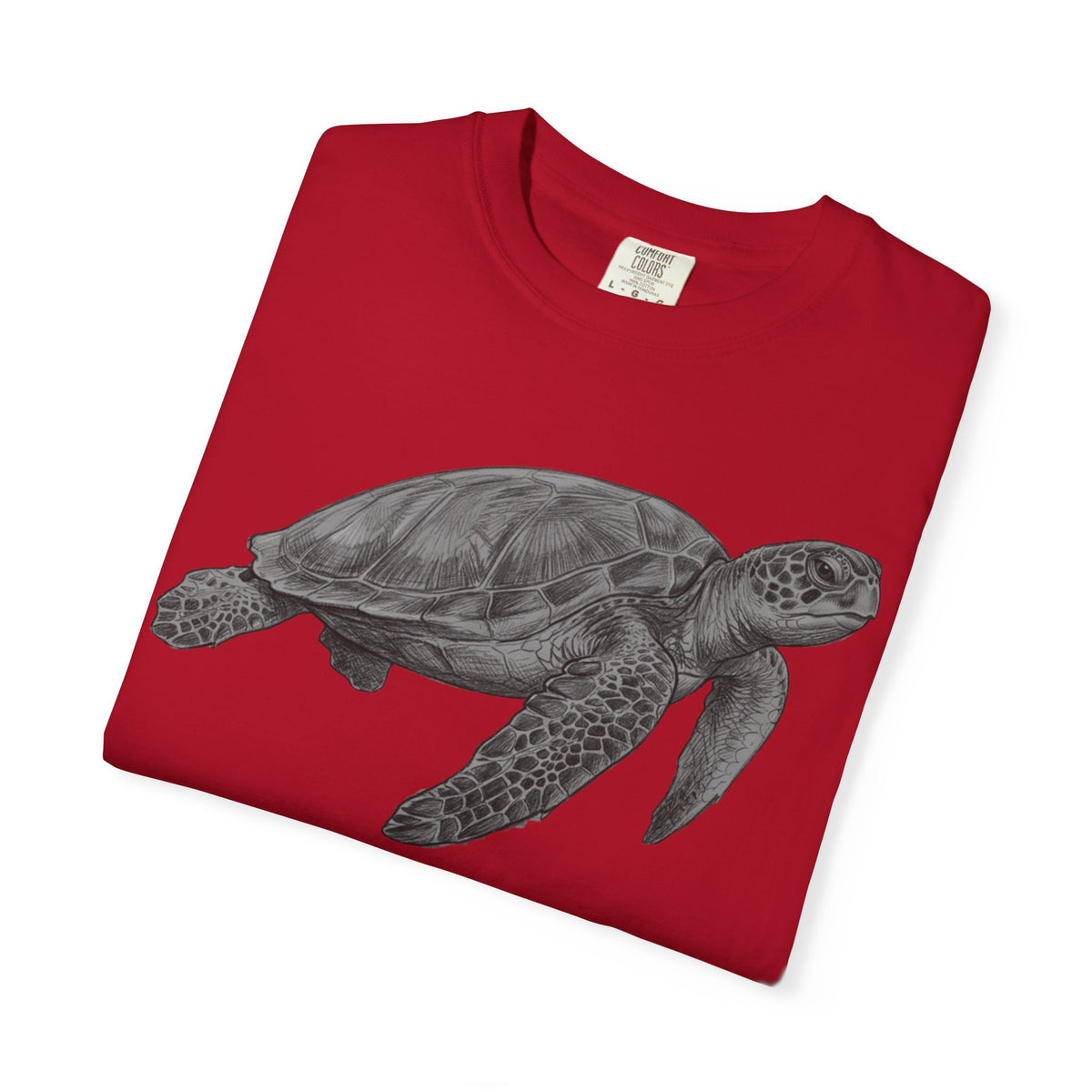 "Pencil Sketch Art Sea Turtle" Unisex Garment-Dyed Tee