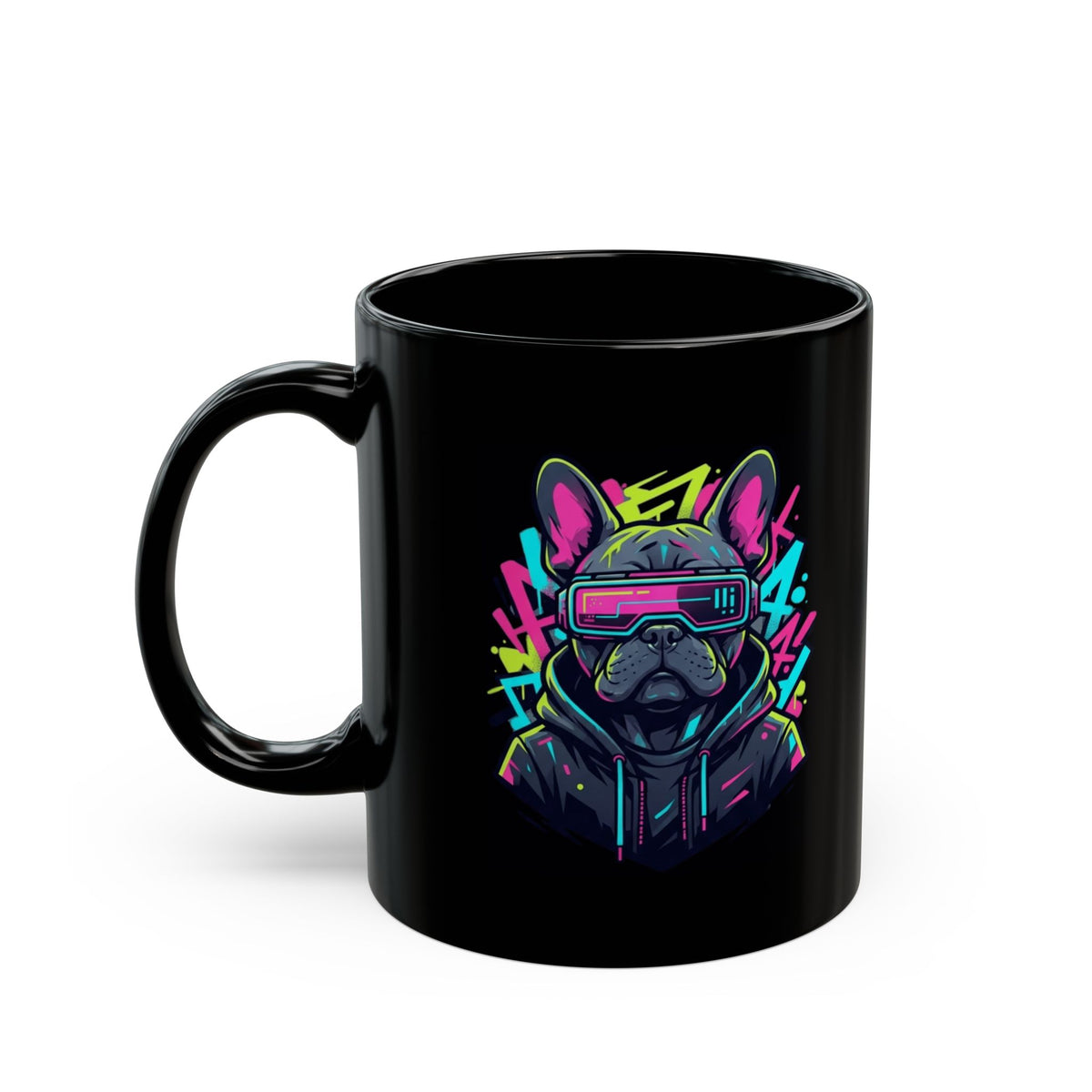 "Cool Pup" Black Ceramic Mug