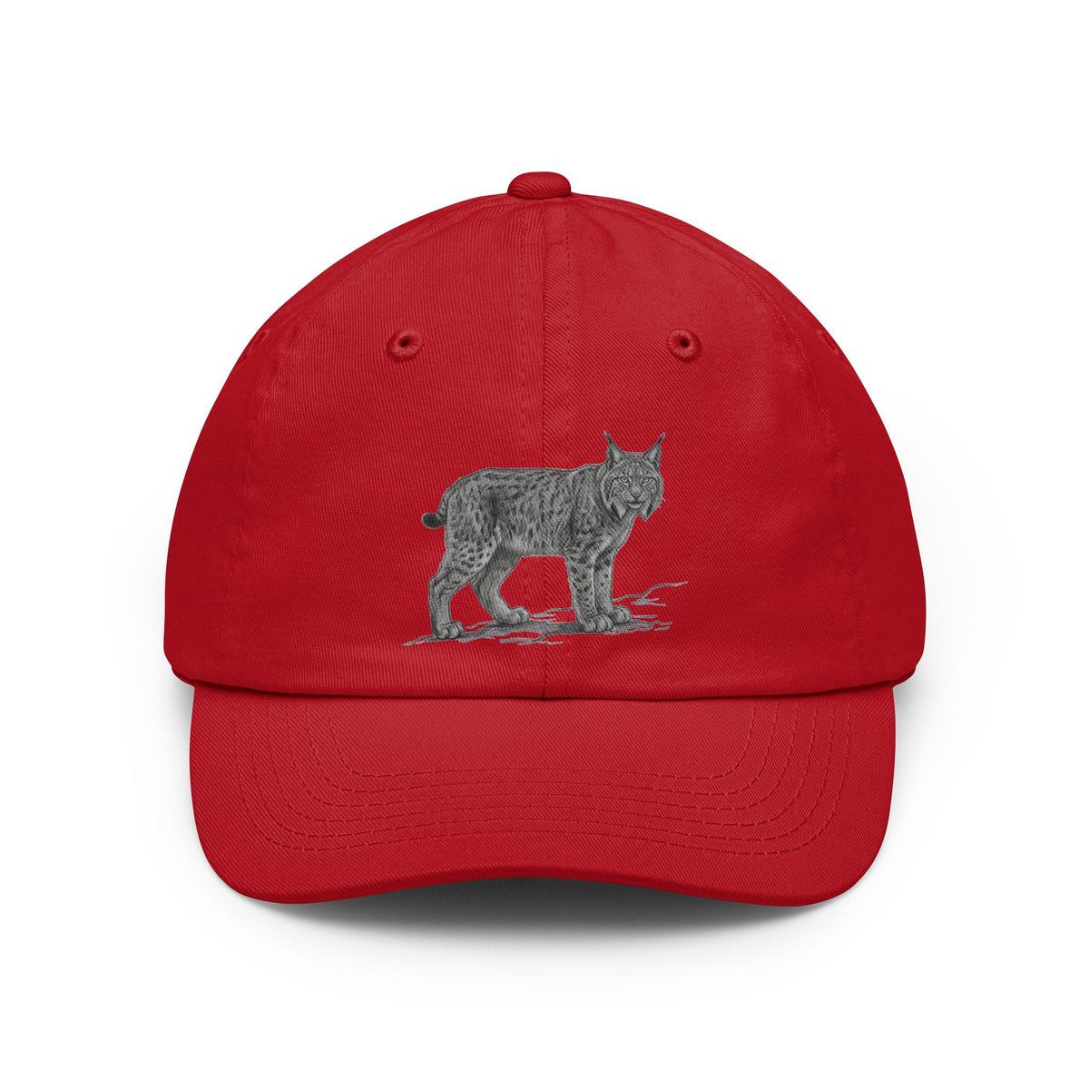Color: Red | Pencil Sketch Art Lynx Dad Hat