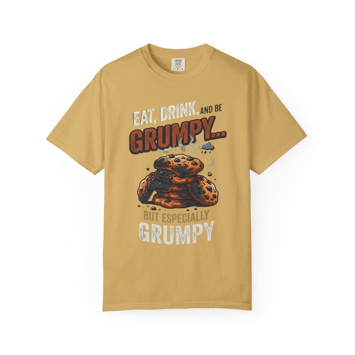 Color: Mustard | Eat Drink And Be Grumpy Unisex Garment-Dyed Tee