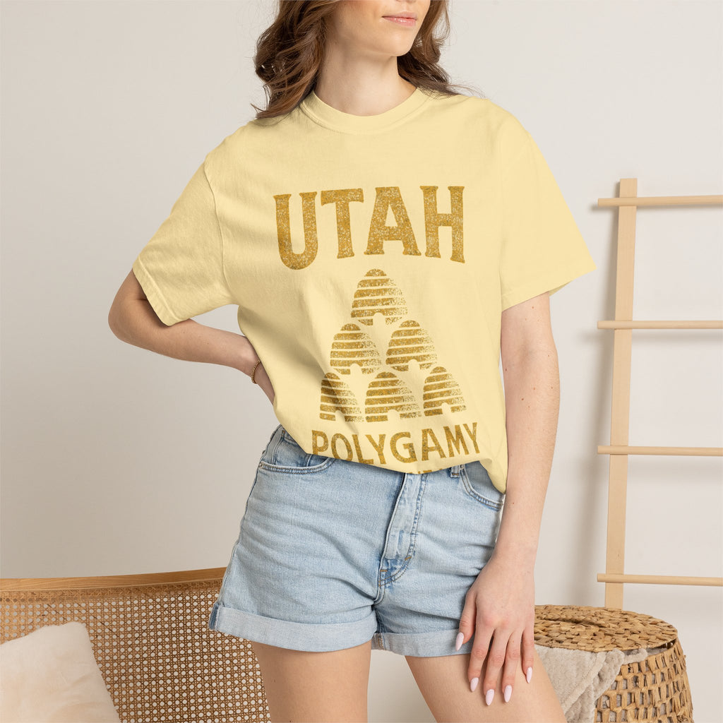 "Utah Polygamy - When One Isn't Enough" Unisex Garment-Dyed T-shirt