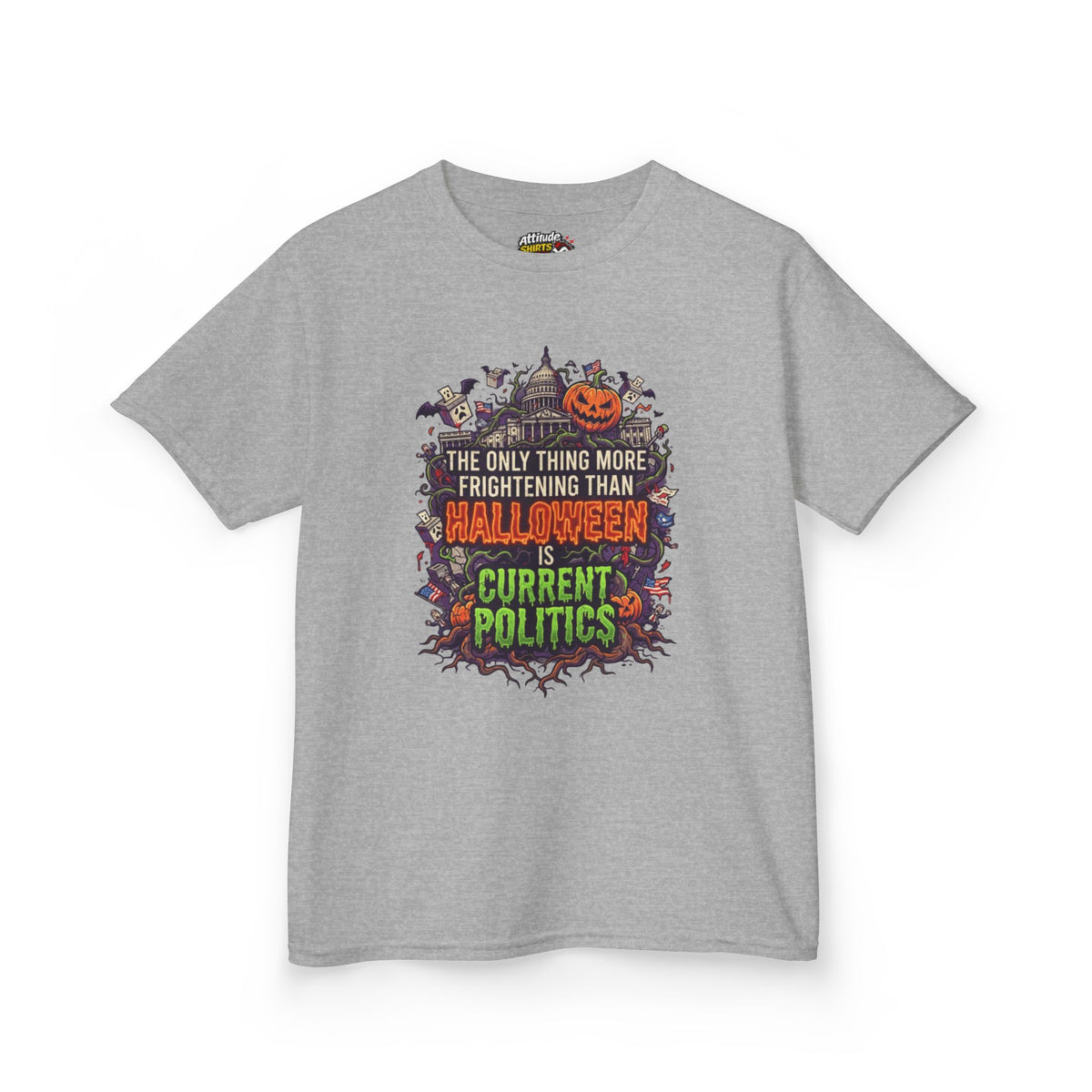 Color: Sport Grey | Current Politics Kids Tee