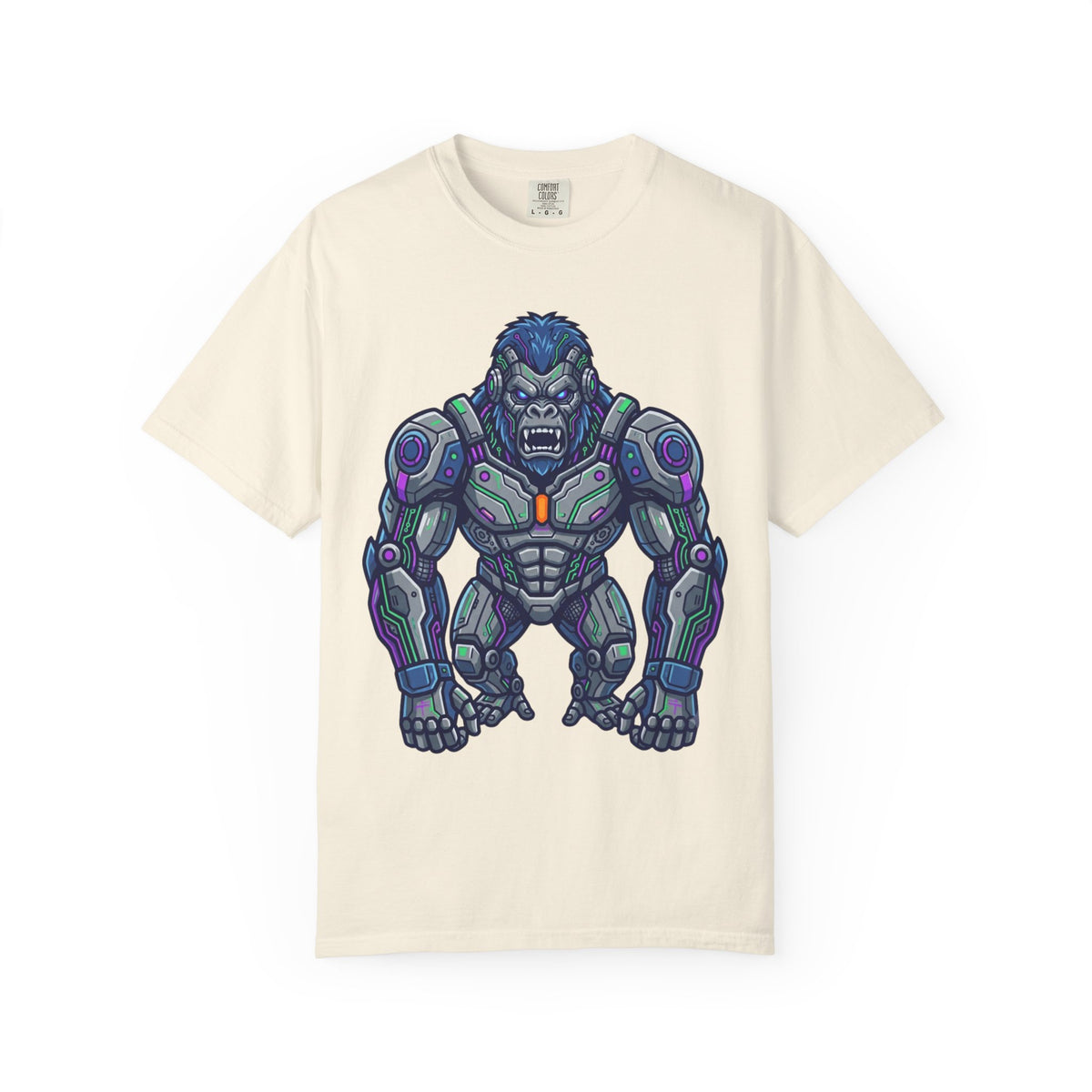 Color: Ivory | Cyber Gorilla Unisex Garment-Dyed Tee