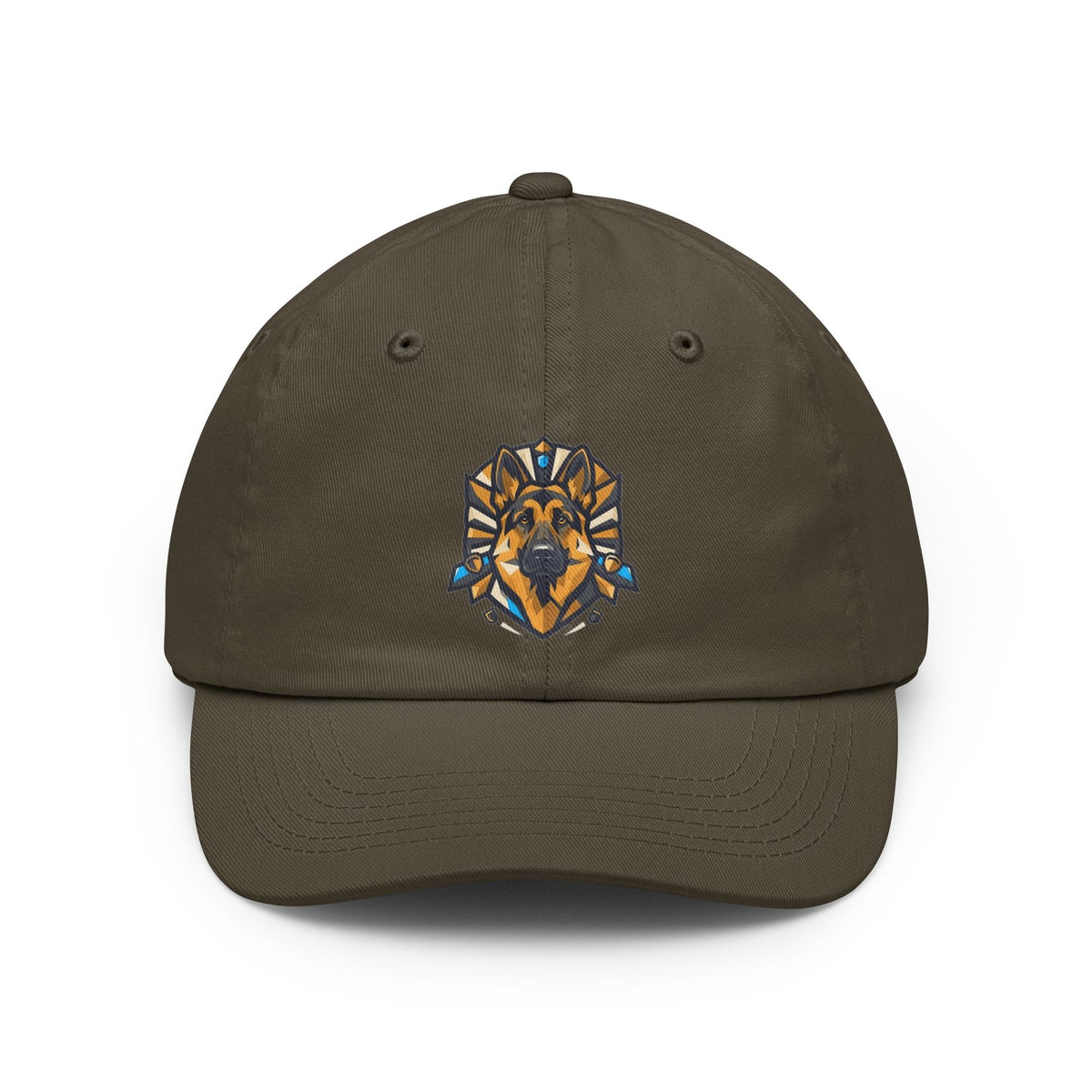 Color: Olive | German Shepherd Guardian Loyal Brave Dad Hat — Graphic