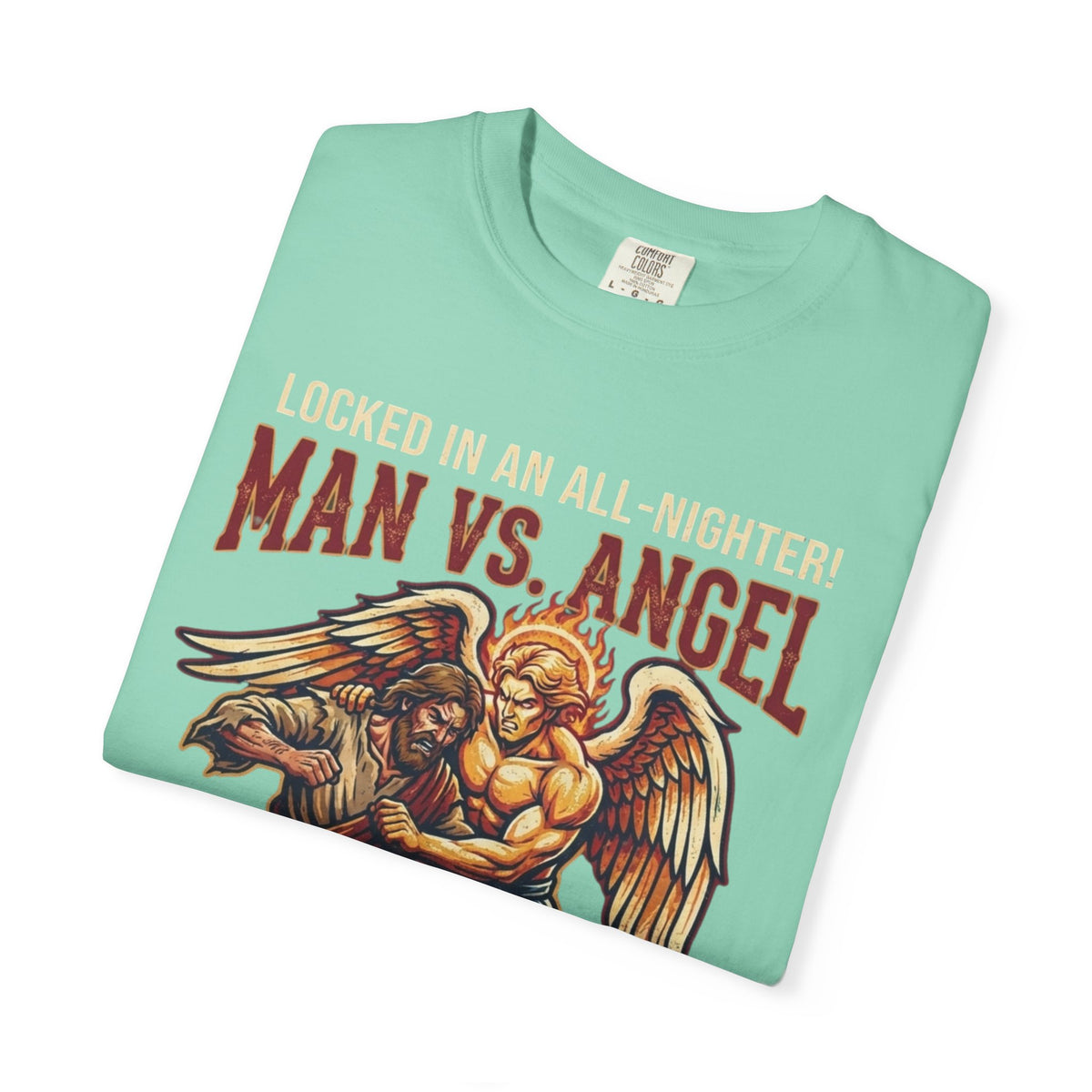 Good Book Series Man vs Angel Unisex Garment-Dyed Tee