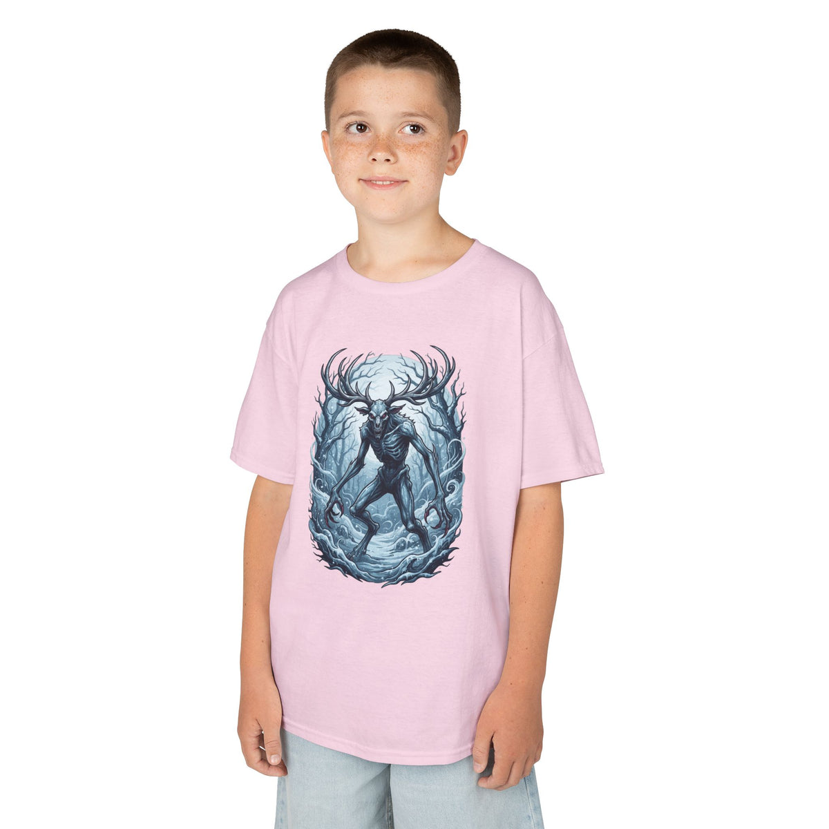 Color: Light Pink | Wendigo (Algonquian Folklore) Kids Tee