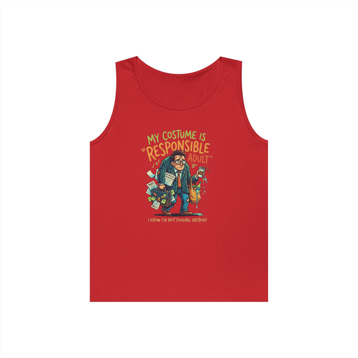 Color: Red | Responsible Adult Costume Tank Top