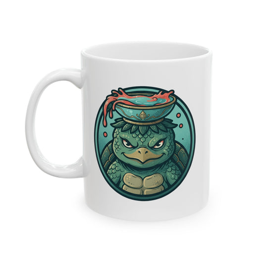 "Kappa (Japanese Folklore)" White Ceramic Mug — Graphic