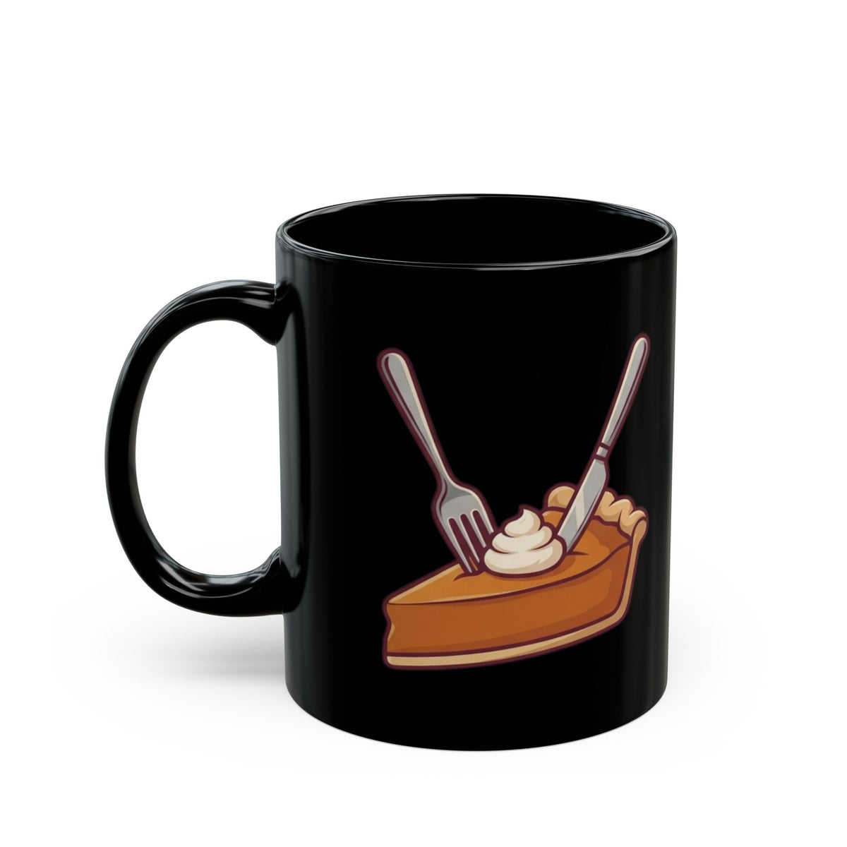 "Life Is Short - Eat" Black Ceramic Mug — Graphic