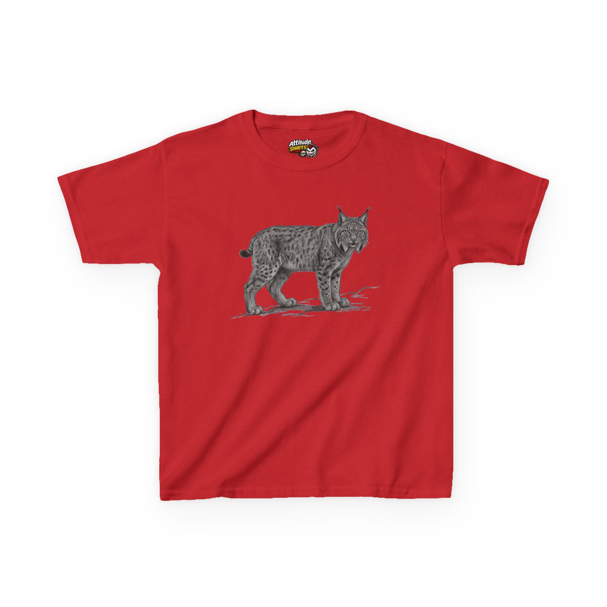 "Pencil Sketch Art Lynx" Kids Tee