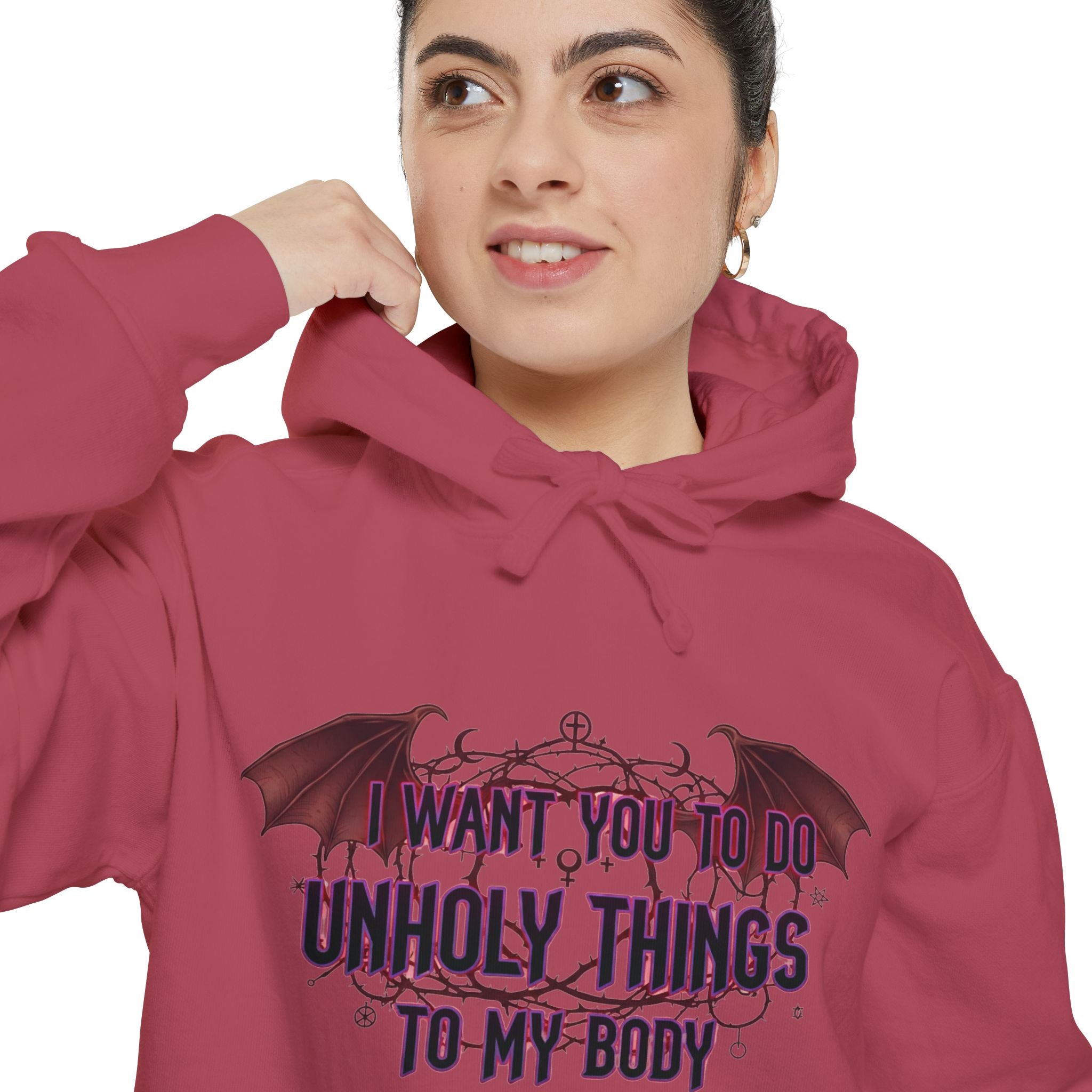 Unholy Things – Sin Responsibly | Garment-Dyed Hoodie — AttitudeShirts