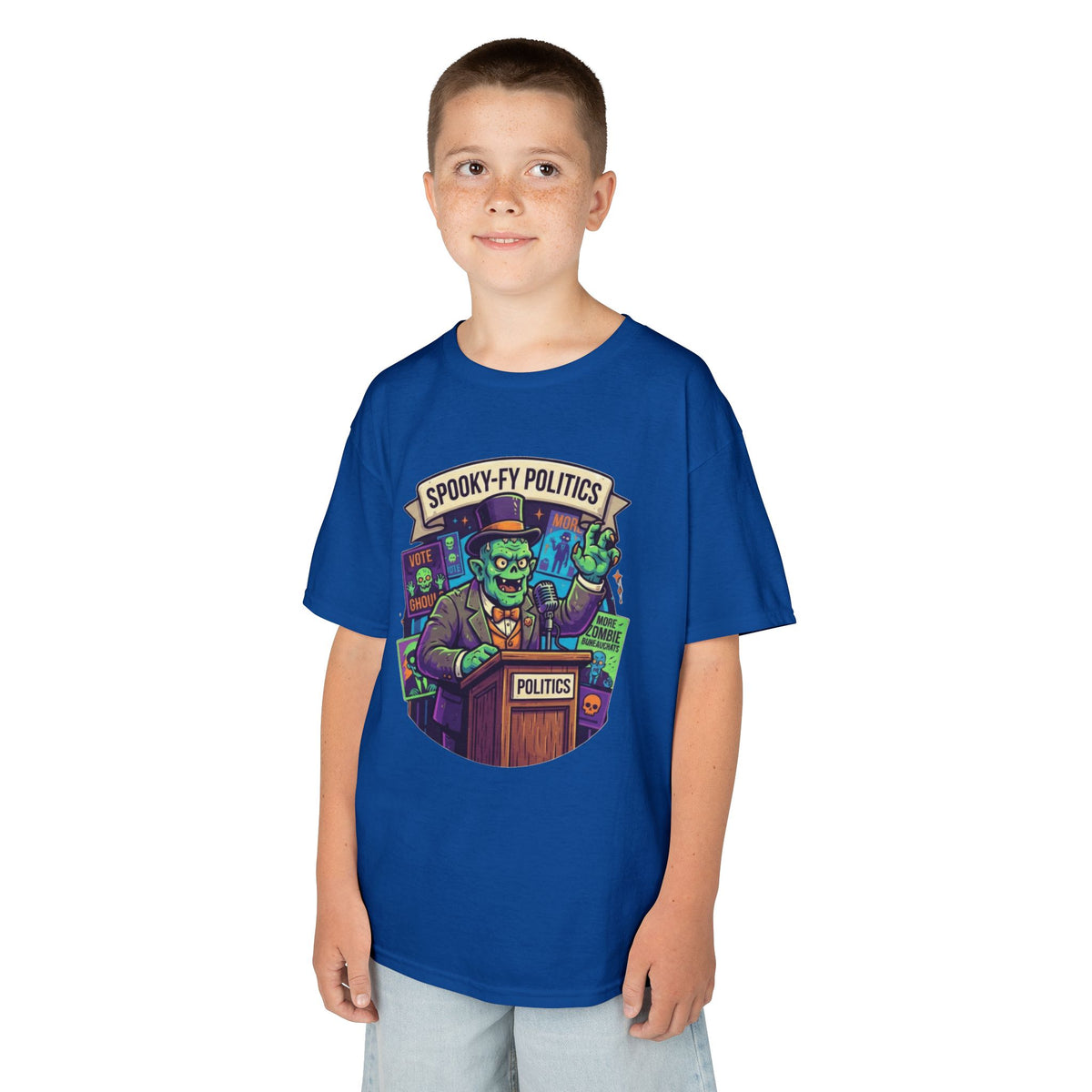 Color: Royal | Spooky-Fy Politics Kids Tee