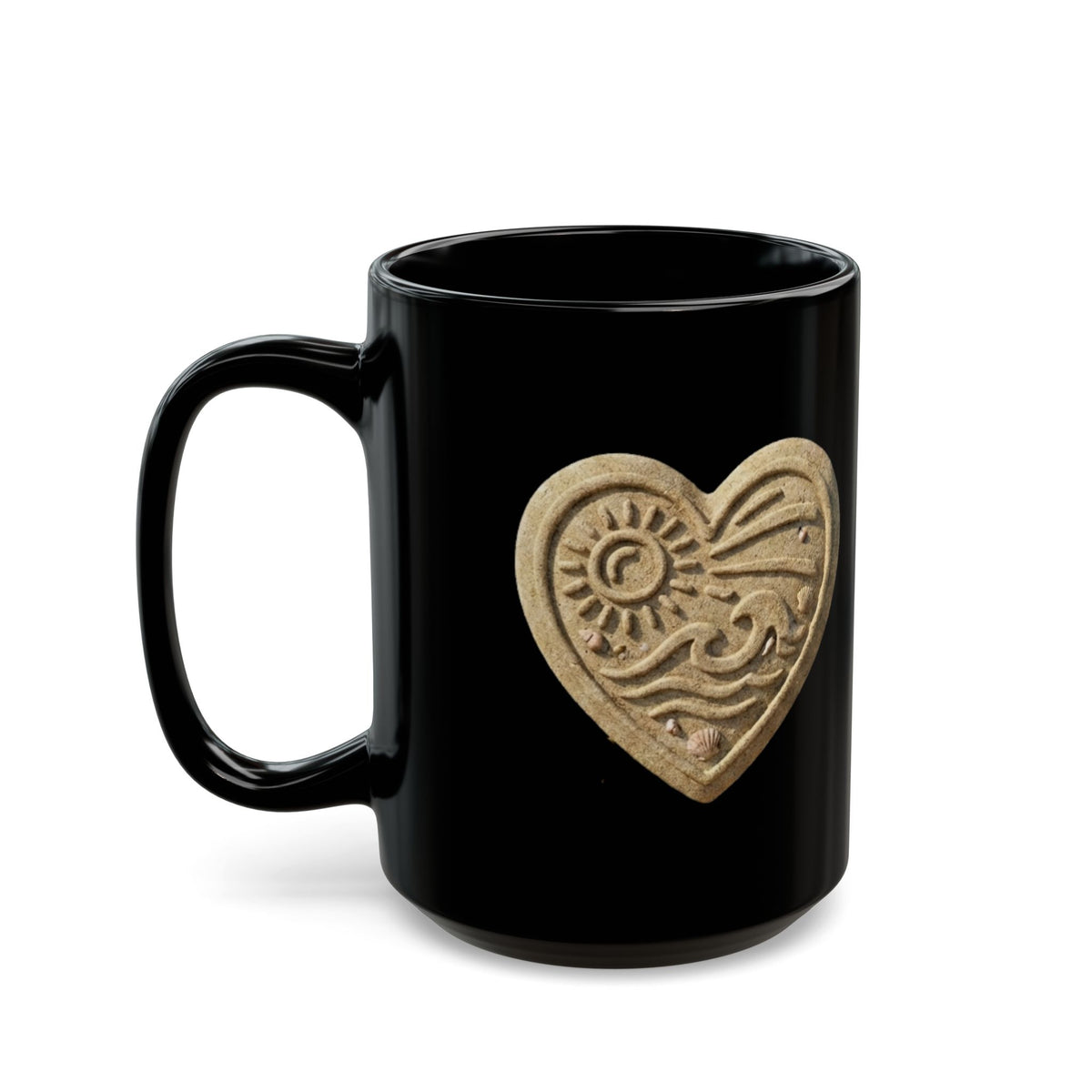 "I Luv The Beach" Black Ceramic Mug — Graphic
