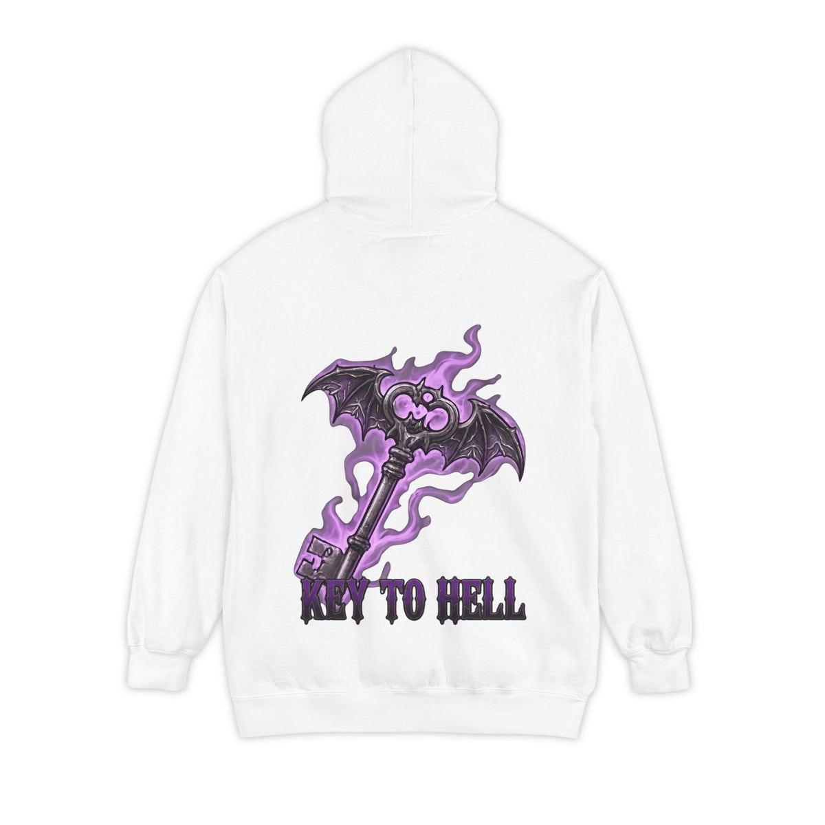 Color: White | Skeleton Key Garment-Dyed Hoodie