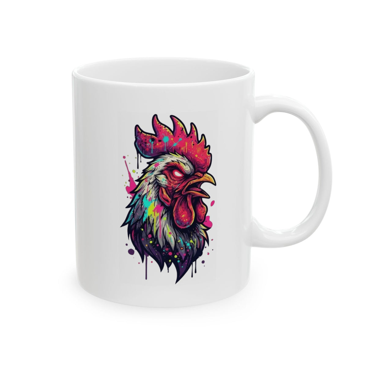 "Chickenshit" White Ceramic Mug — Graphic