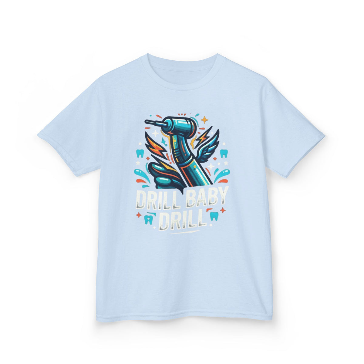 Color: Light Blue | Drill Baby Drill Kids Tee