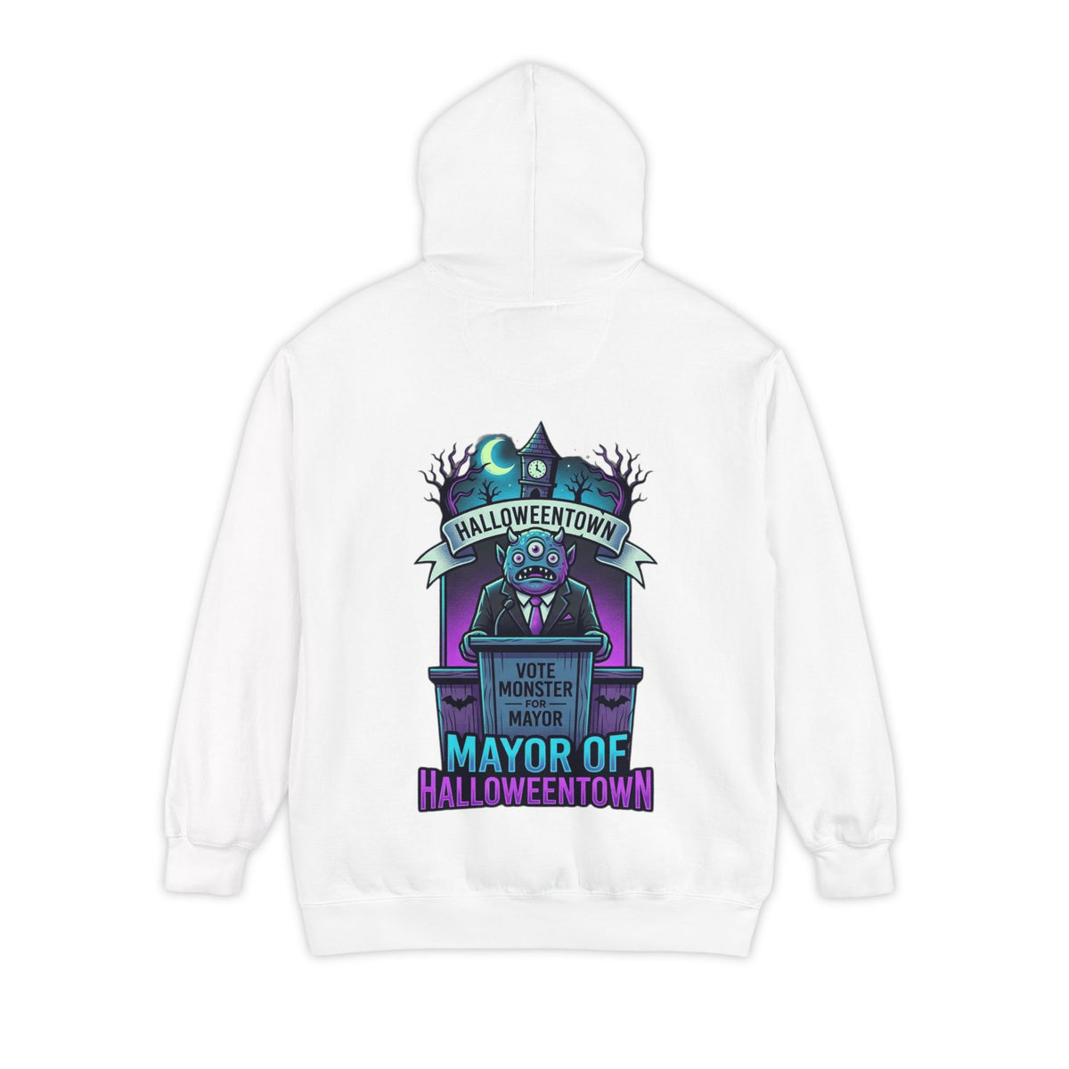 Color: White | Mayor Of Halloweentown Garment-Dyed Hoodie
