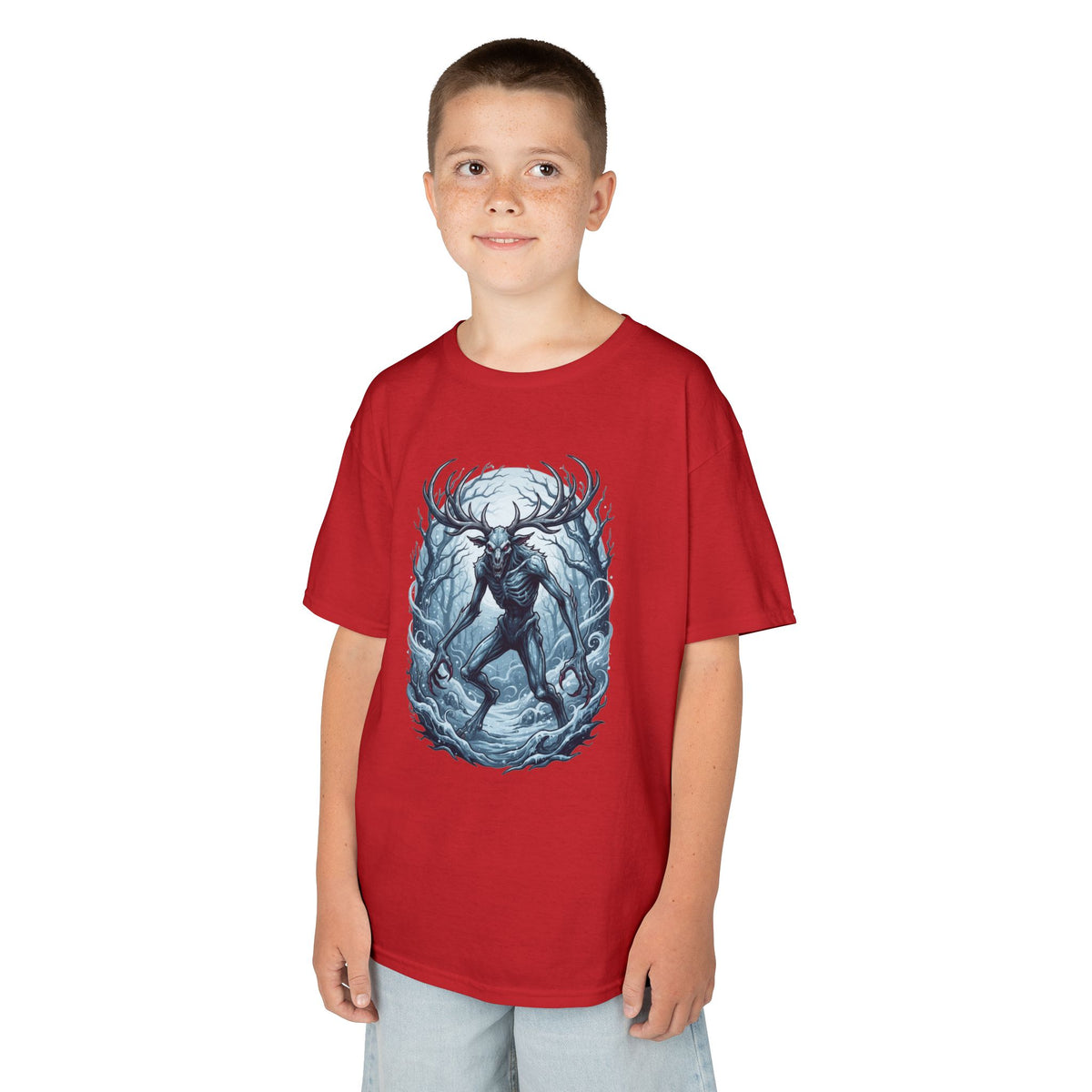 Color: Red | Wendigo (Algonquian Folklore) Kids Tee