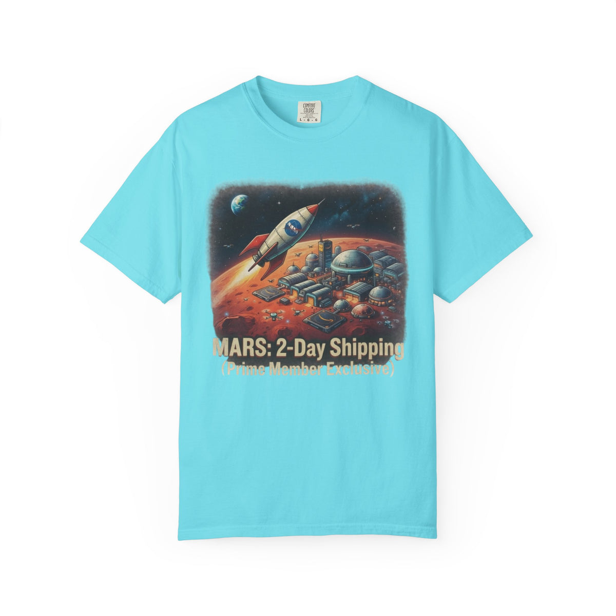 Color: Lagoon Blue | Mars 2 Day Shipping Unisex Garment-Dyed Tee