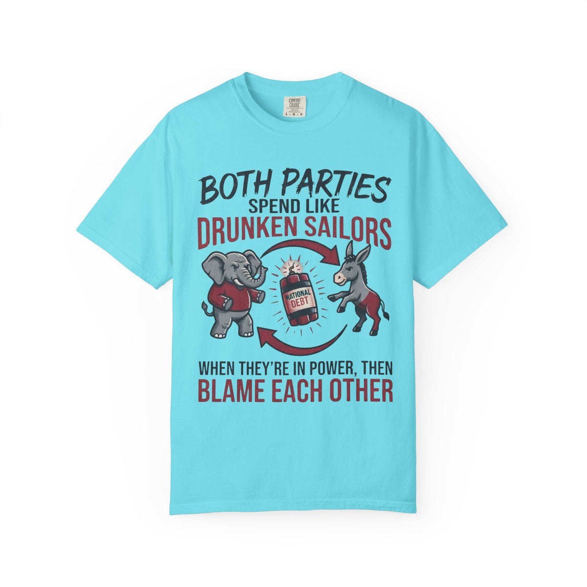 Color: Lagoon Blue | Protest Series - Audit The Spending Unisex Garment-Dyed Tee