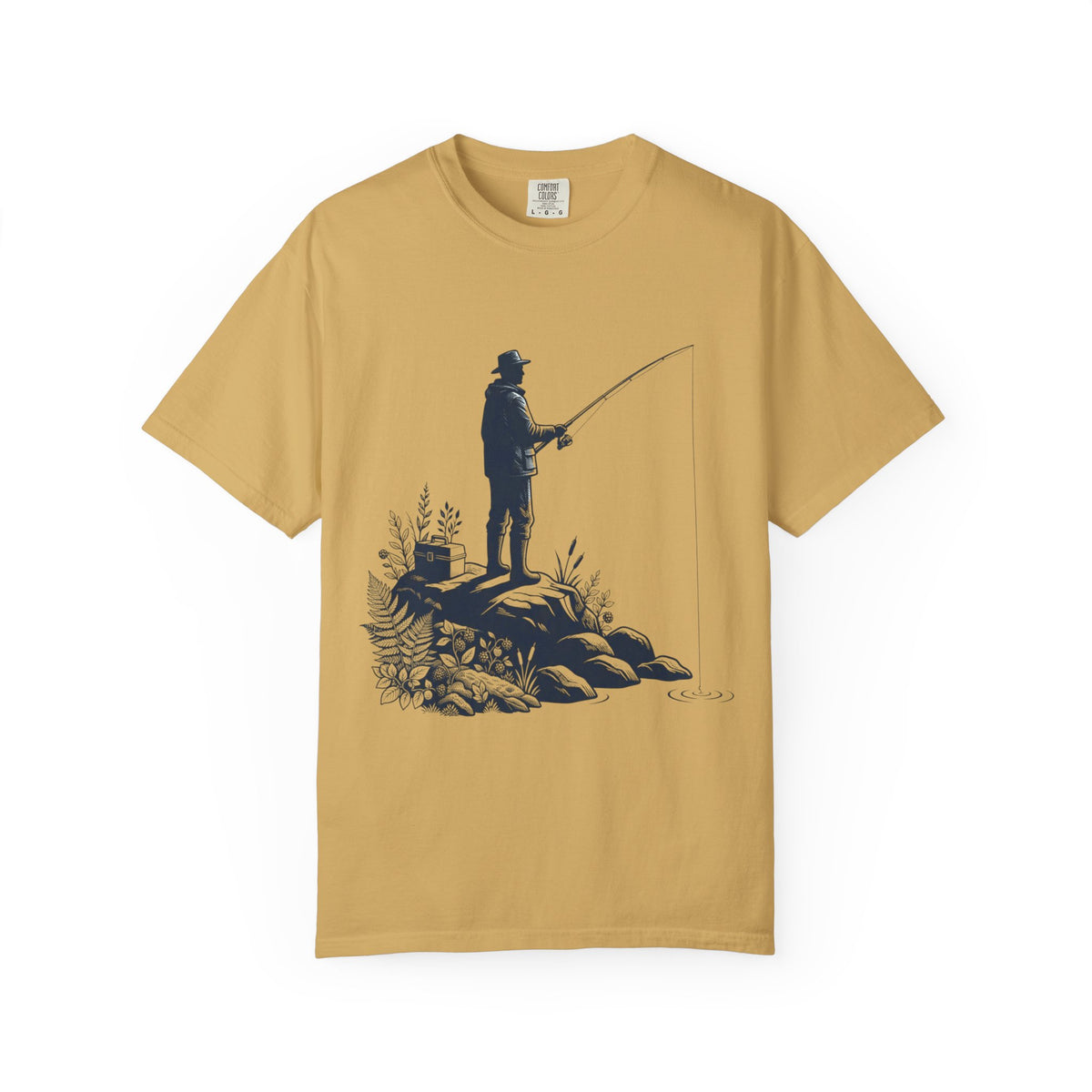 Color: Mustard | Fishing Unisex Garment-Dyed Tee