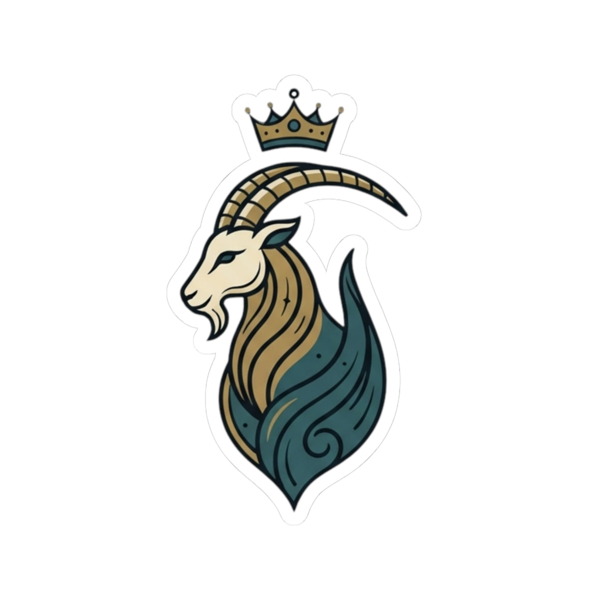 "Capricorn- The Sea-Goat Crest" Sticker