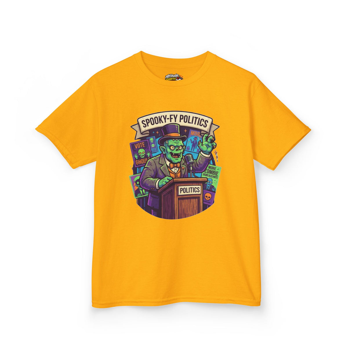Color: Gold | Spooky-Fy Politics Kids Tee