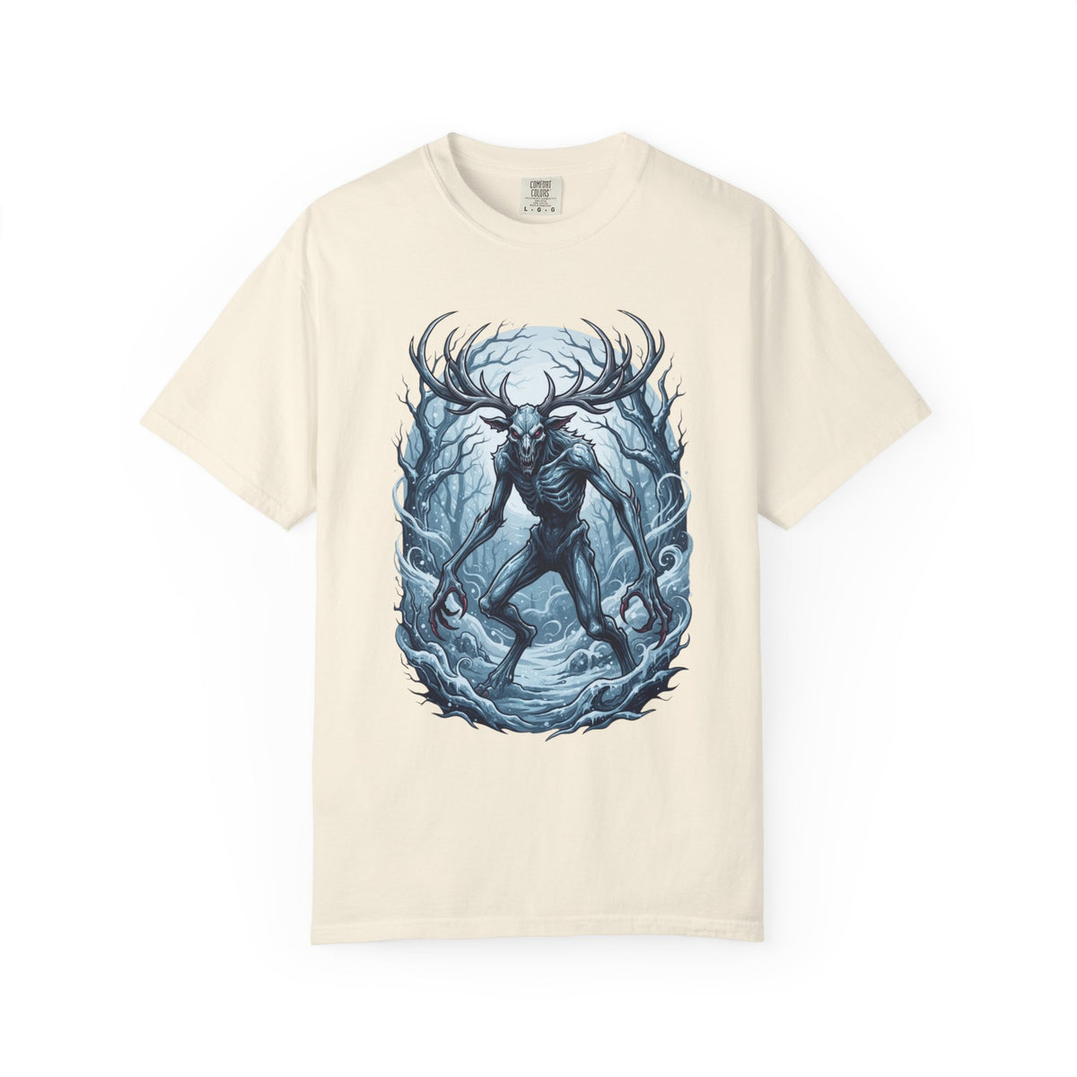 Color: Ivory | Wendigo (Algonquian Folklore) Unisex Garment-Dyed Tee