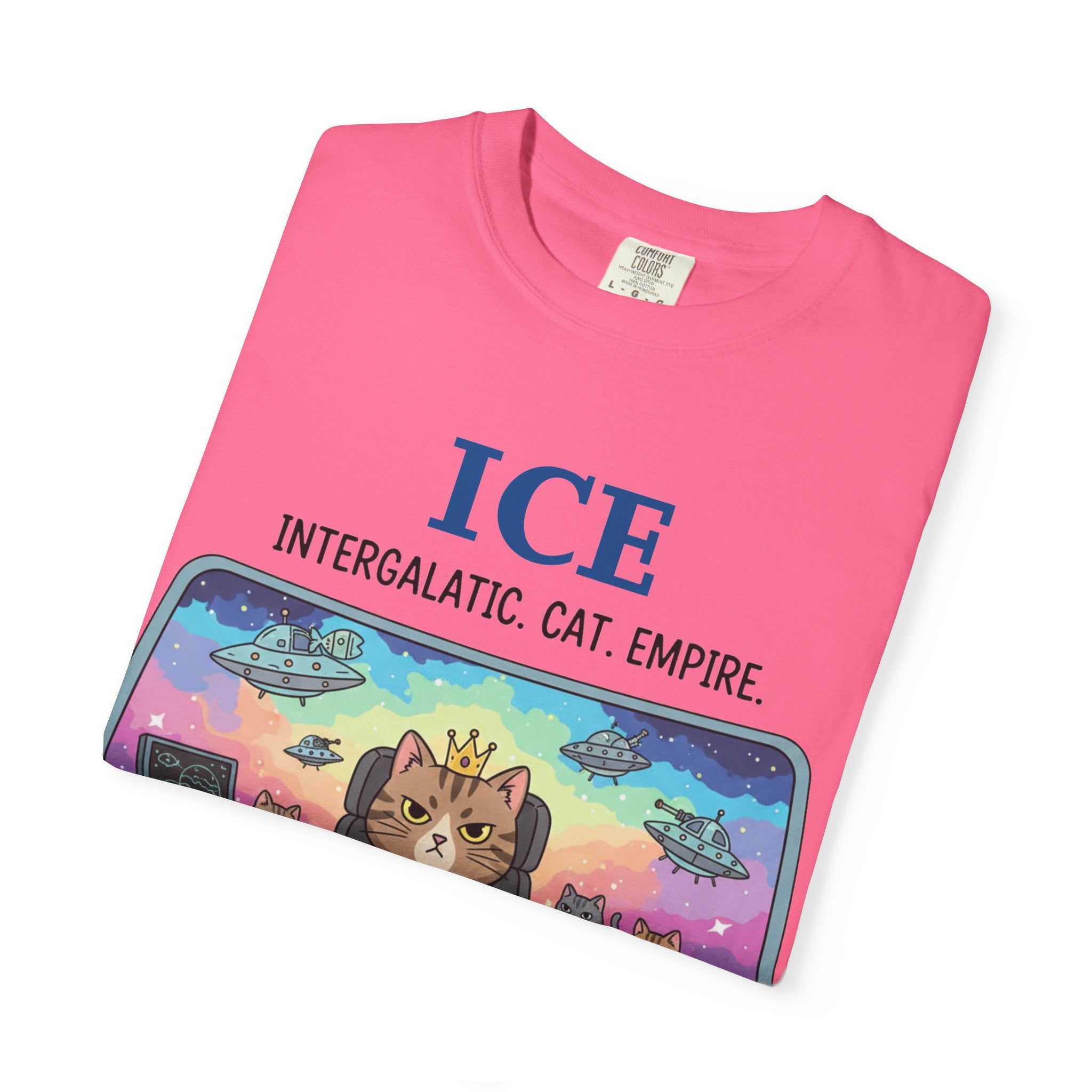 "ICE (Intergalactic Cat Empire)" Unisex Garment-Dyed T-shirt